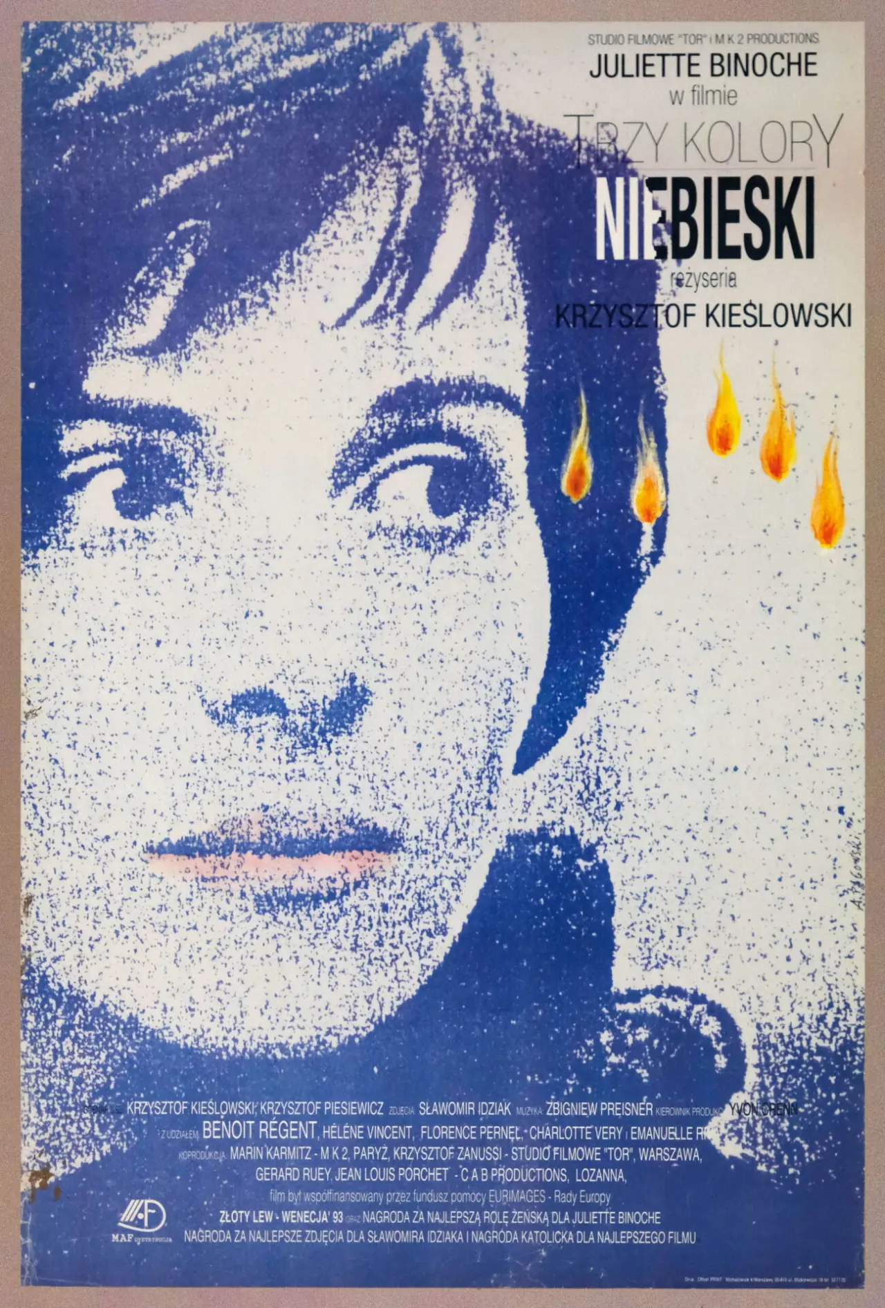 Plakat filmowy "Trzy kolory: Niebieski"