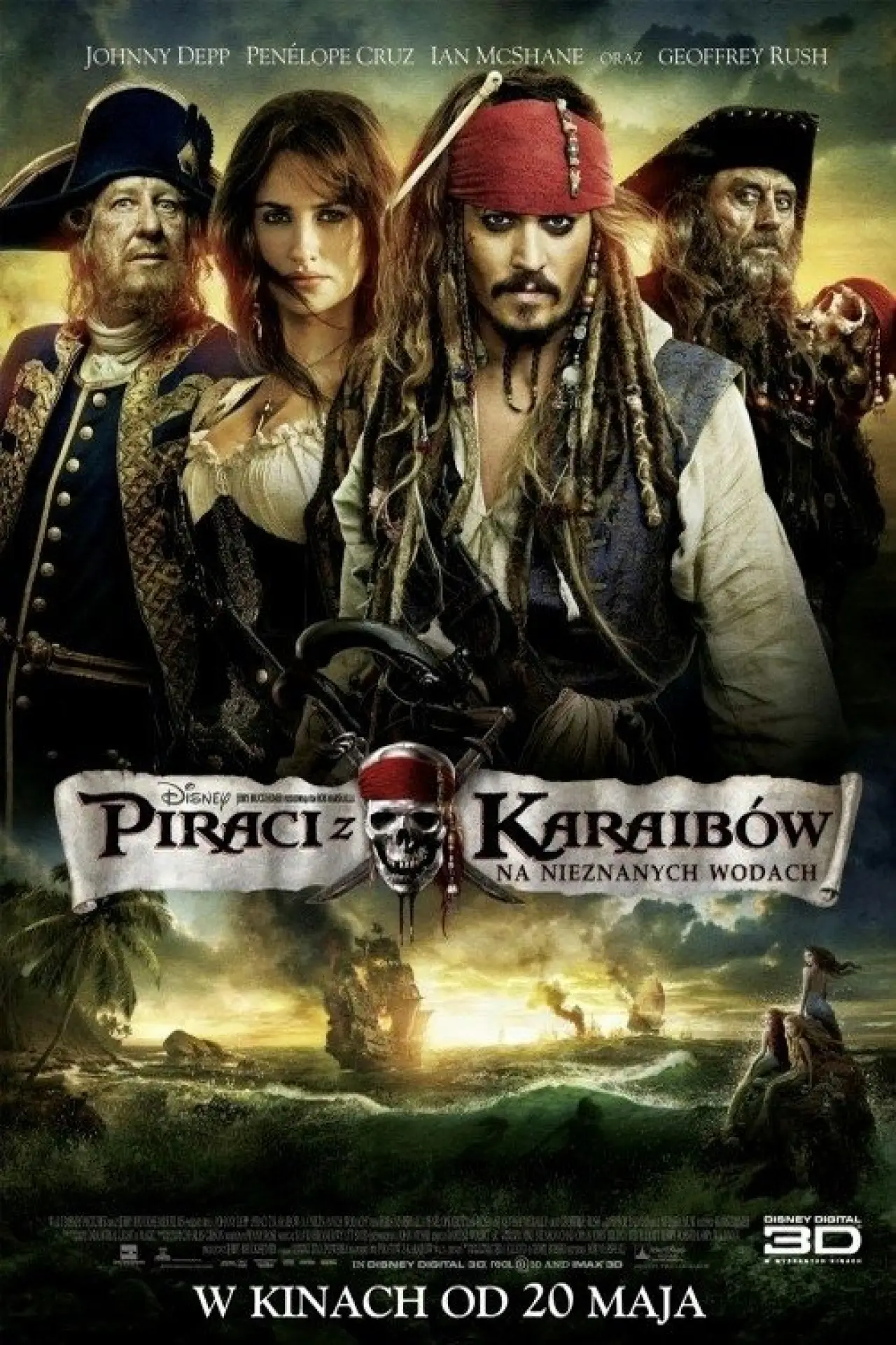 Plakat filmowy "Piraci z Karaibów. Na nieznanych wodach"