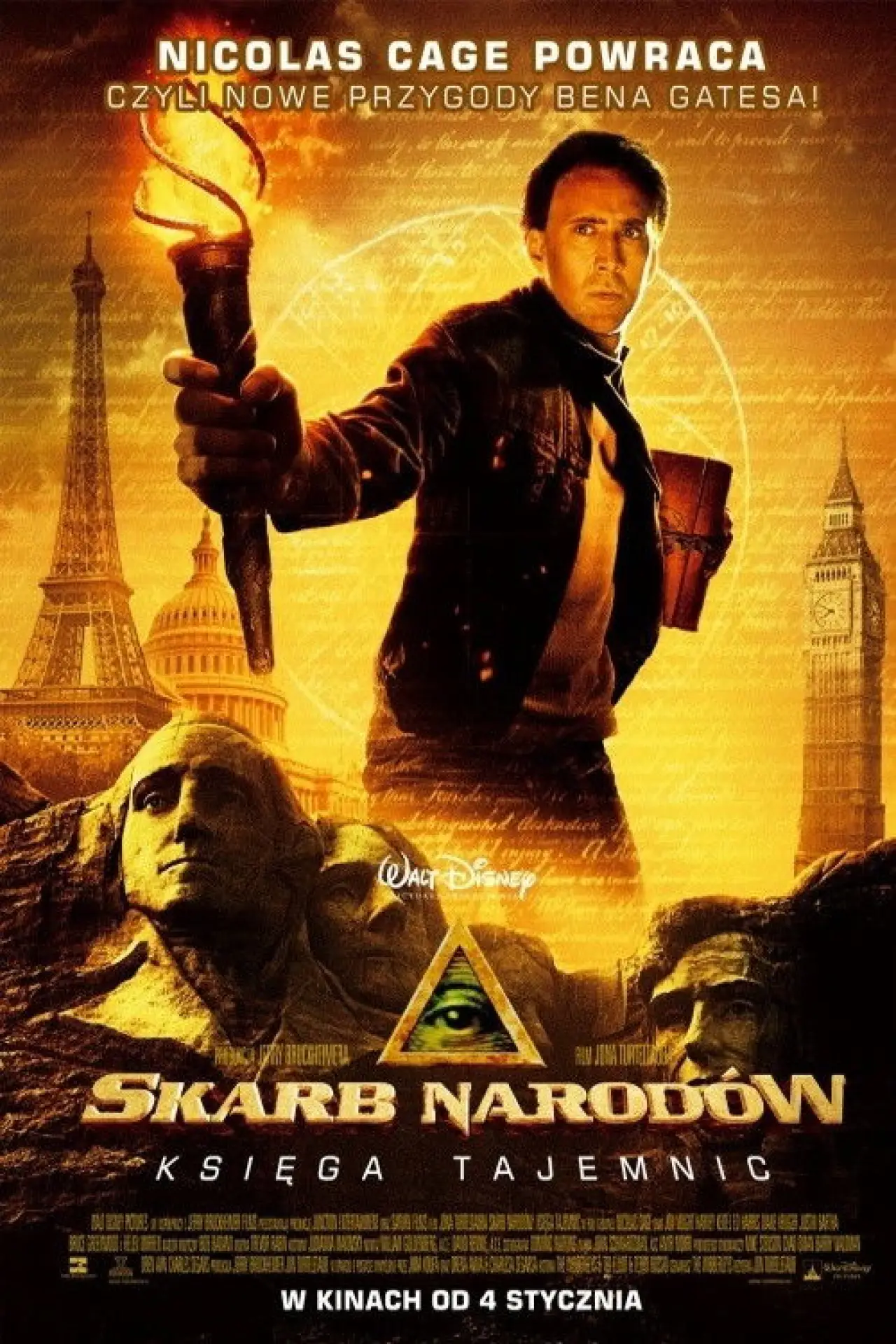Plakat filmowy "Skarb Narodów: Księga Tajemnic"