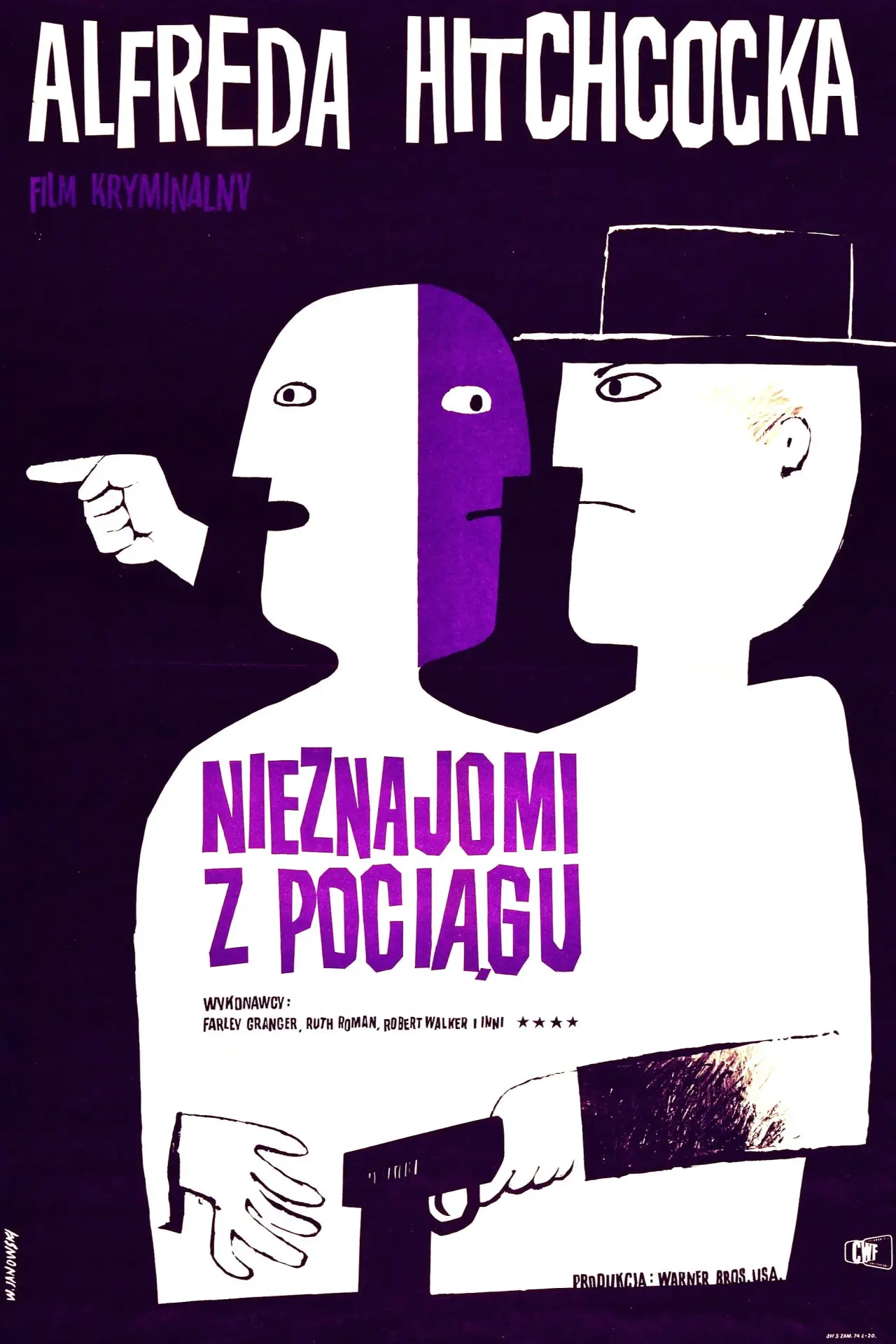 Plakat filmowy "Nieznajomi z pociągu"