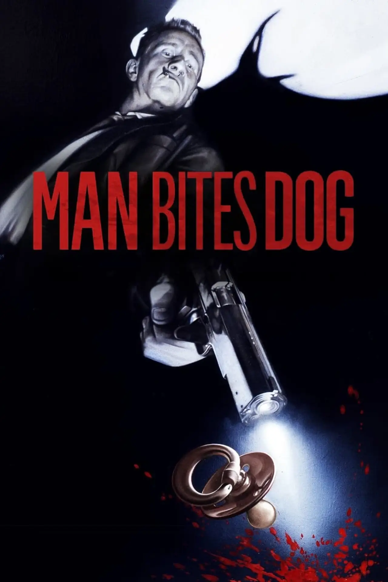 Plakat filmowy "Człowiek pogryzł psa"
