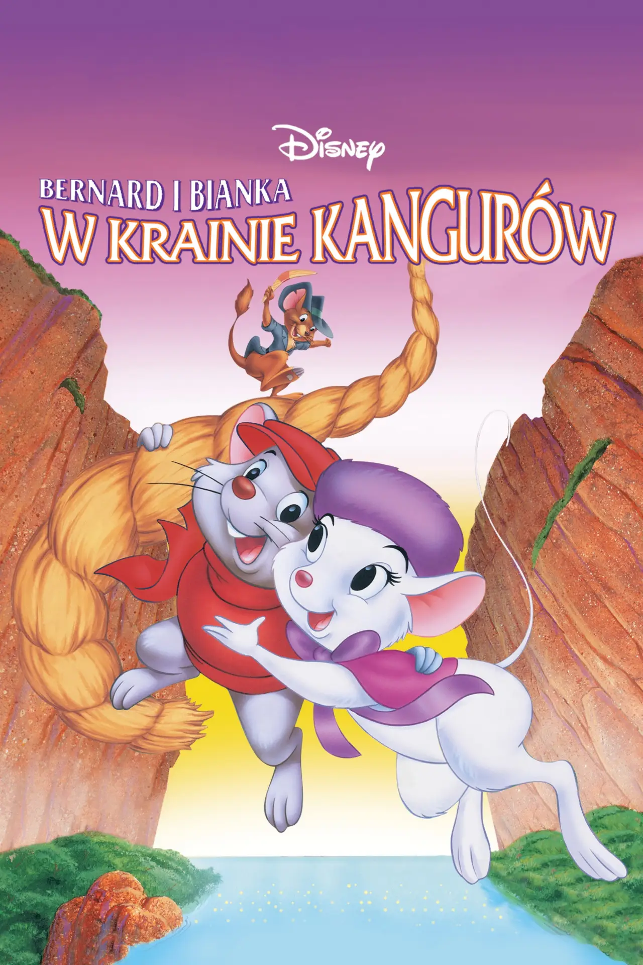 Plakat filmowy "Bernard i Bianka w krainie kangurów"