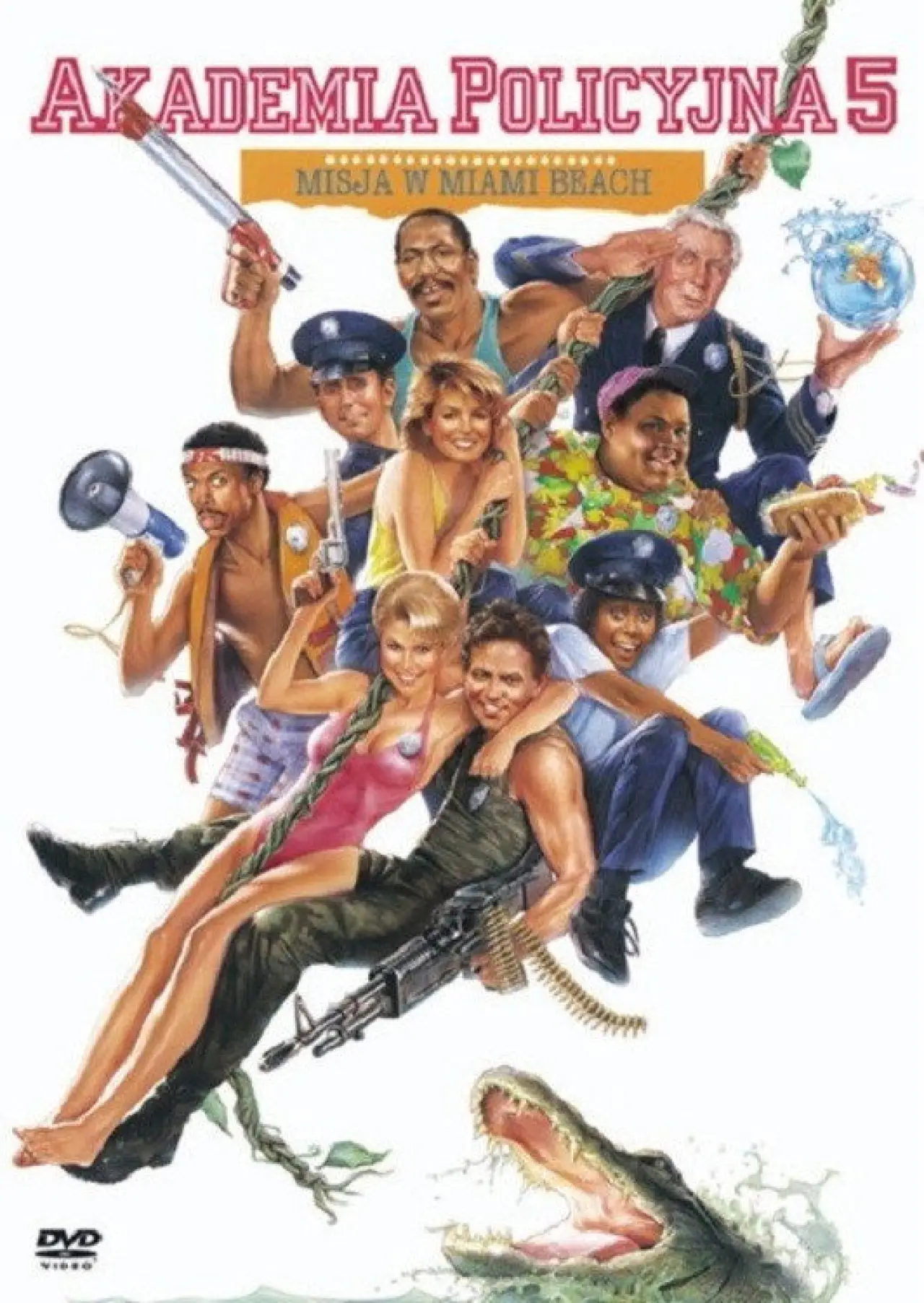 Plakat filmowy "Akademia Policyjna 5: Misja w Miami Beach"
