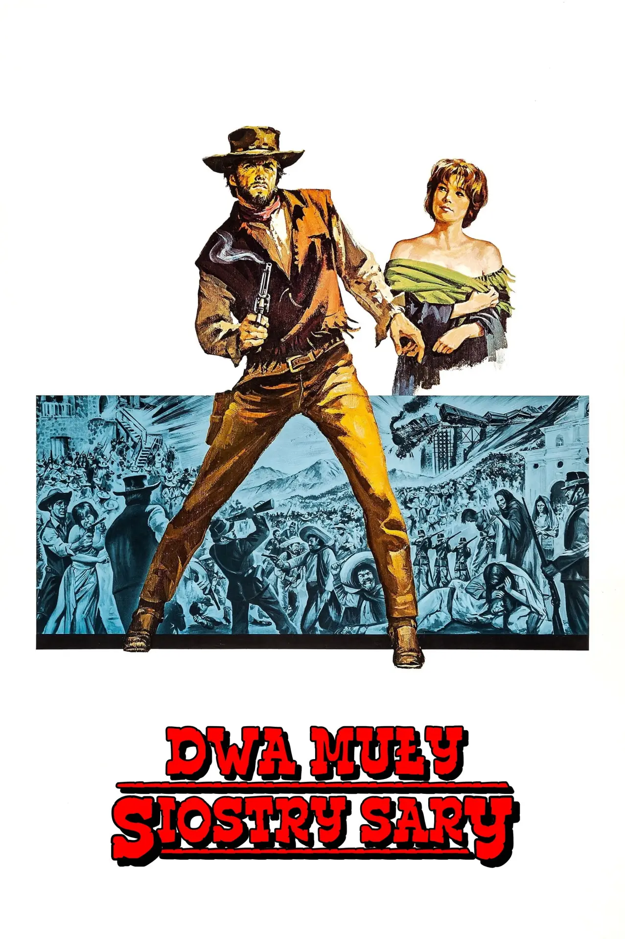 Plakat filmowy "Dwa Muły Siostry Sary"