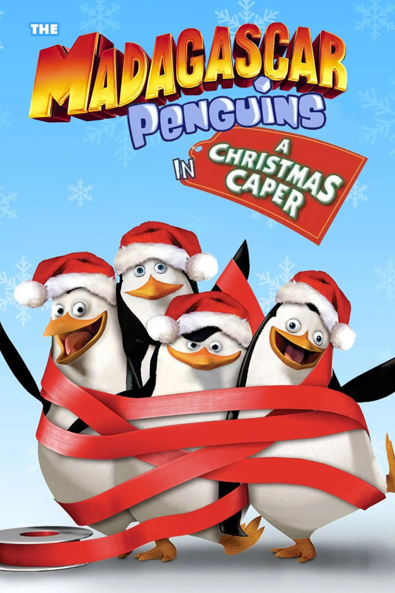 Plakat filmowy "Pingwiny z Madagaskaru: Misja Świąteczna"