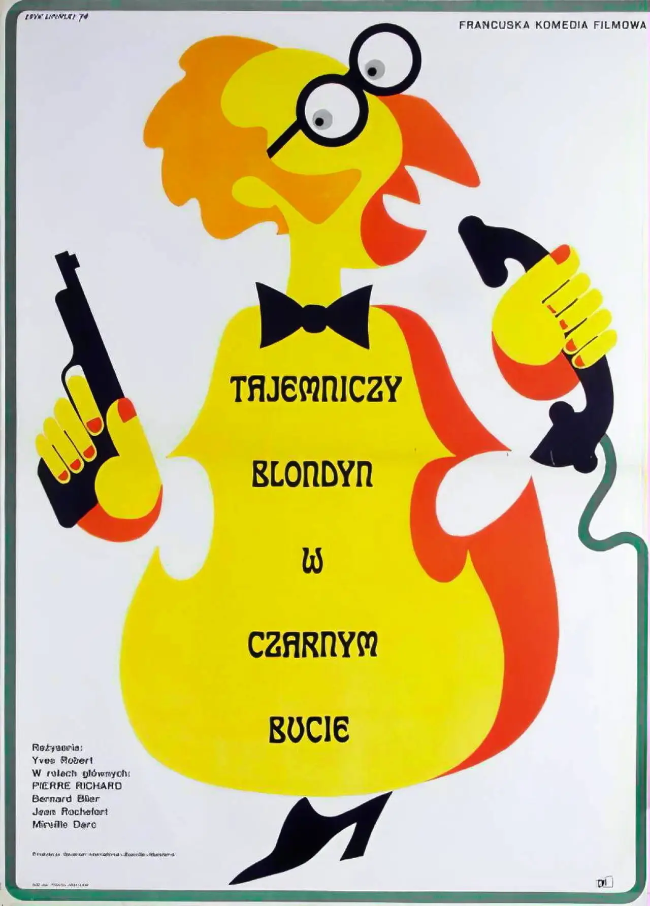 Plakat filmowy "Tajemniczy blondyn w czarnym bucie"
