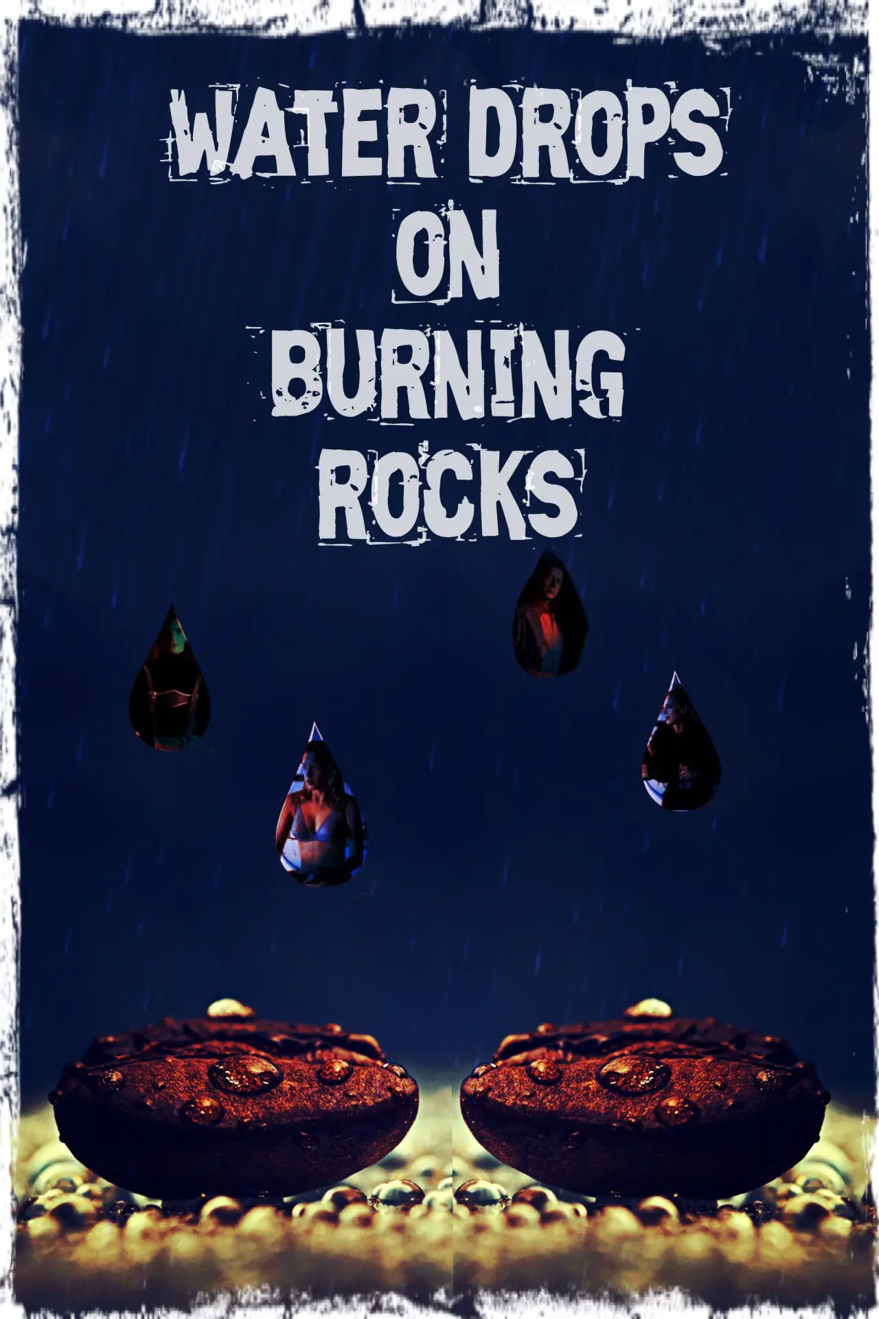 Plakat filmowy "Krople wody na rozpalonych kamieniach"