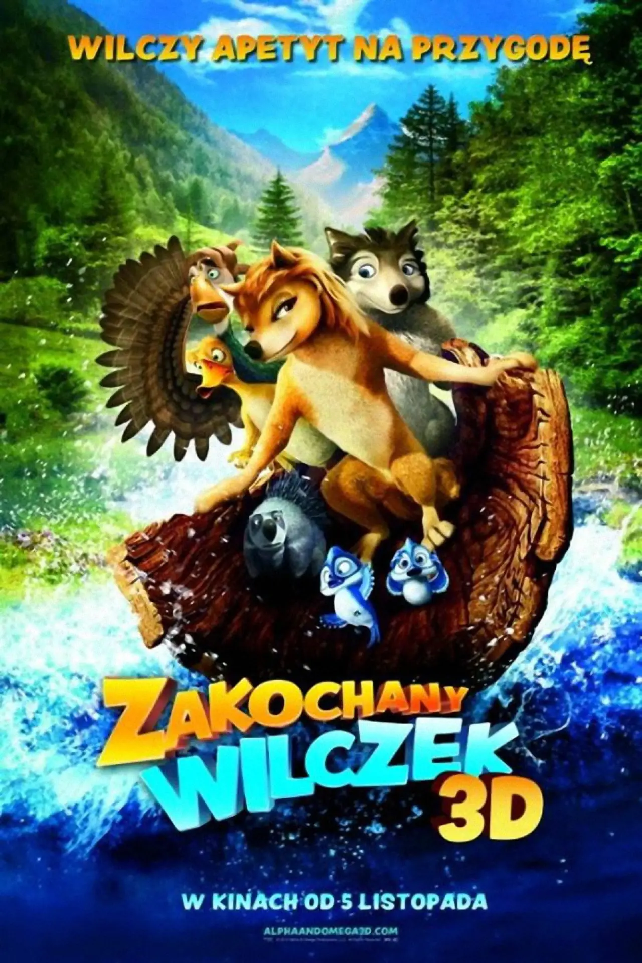 Plakat filmowy "Alfa i Omega: Zakochany wilczek"