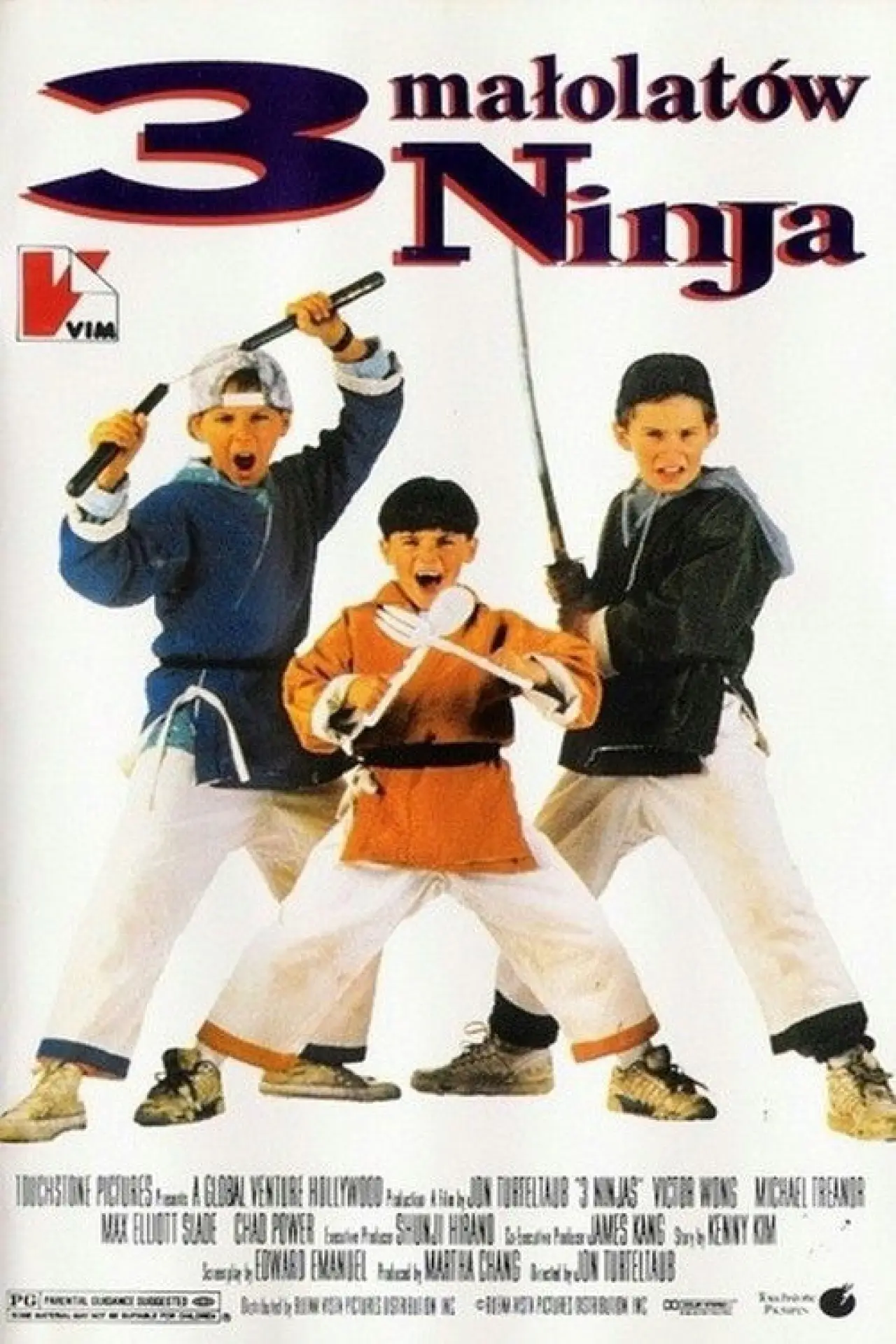Plakat filmowy "Trzech małolatów ninja"