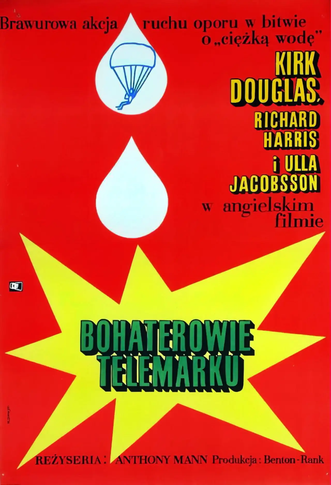 Plakat filmowy "Bohaterowie Telemarku"