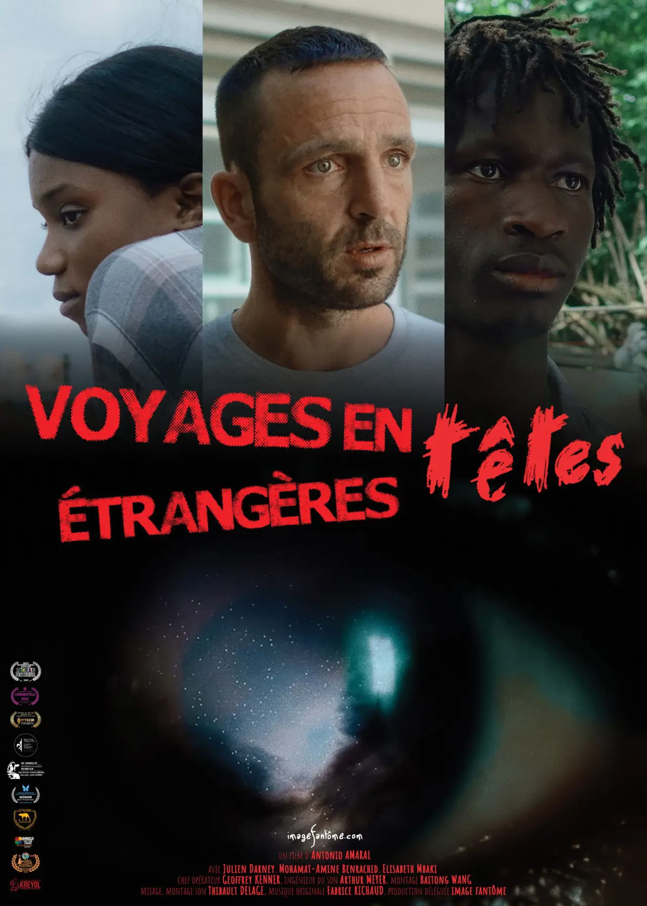 Plakat filmowy "Voyages en têtes étrangères"