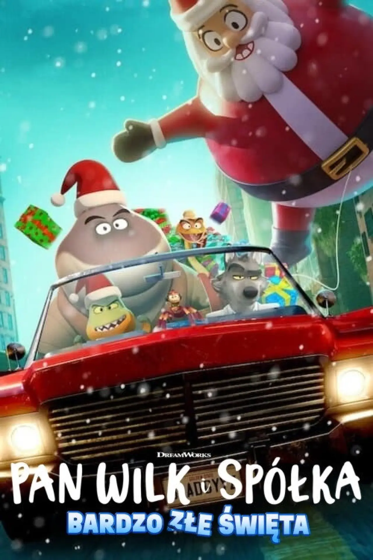 Plakat filmowy "Pan Wilk i spółka: Bardzo złe święta"