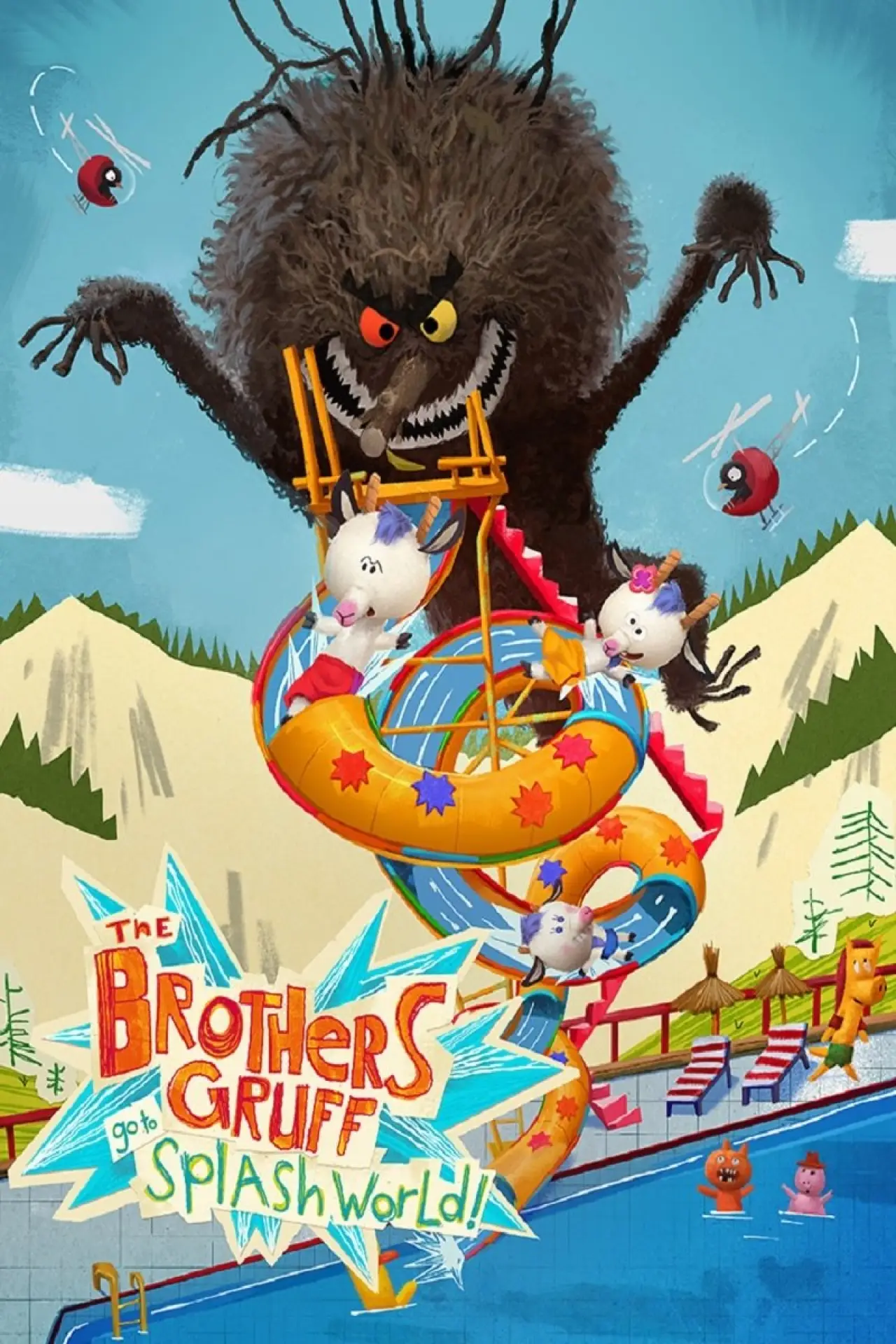 Plakat filmowy "Bukkene Bruse på badeland"