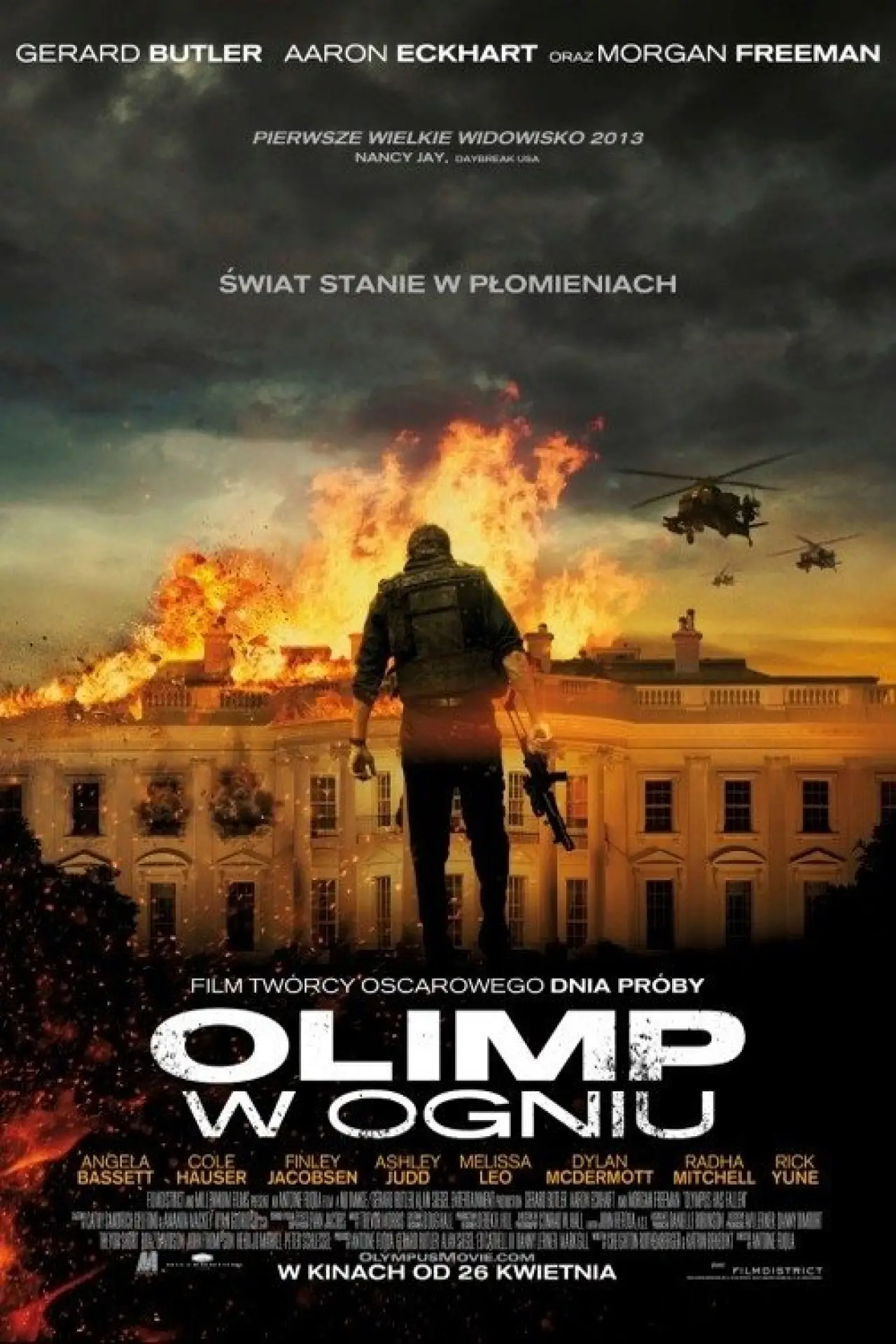 Plakat filmowy "Olimp w ogniu"