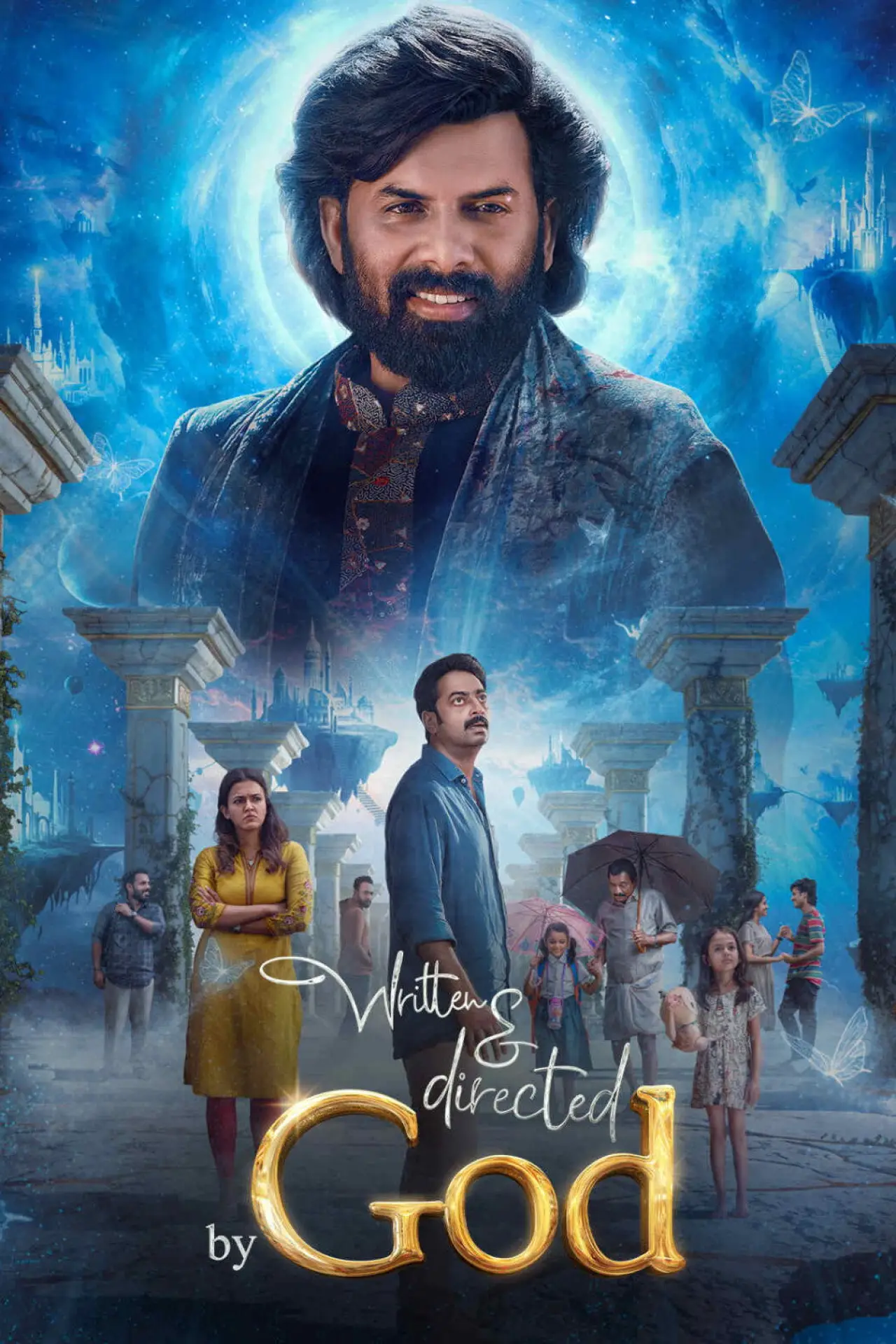 Plakat filmowy "എഴുതിയതും സംവിധാനം ചെയ്തതും ദൈവം"