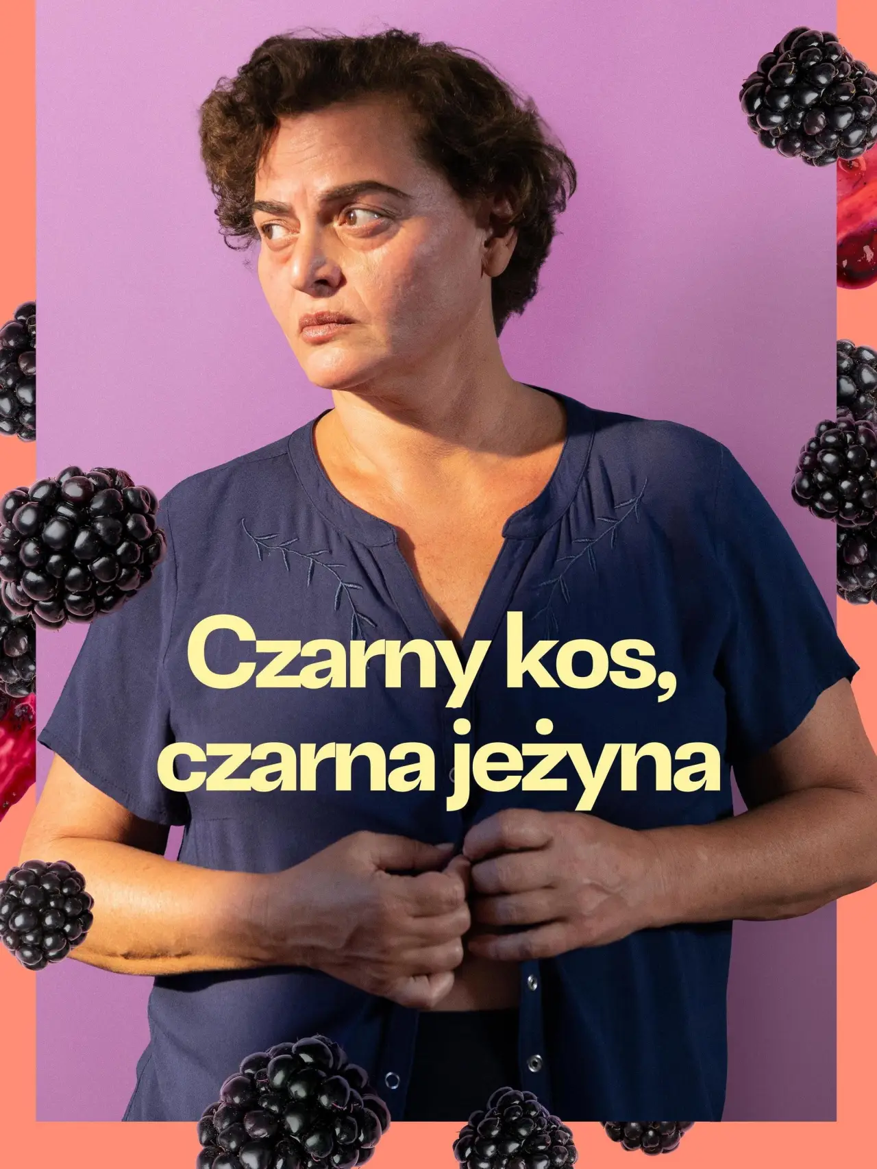 Plakat filmowy "Czarny kos, czarna jeżyna"