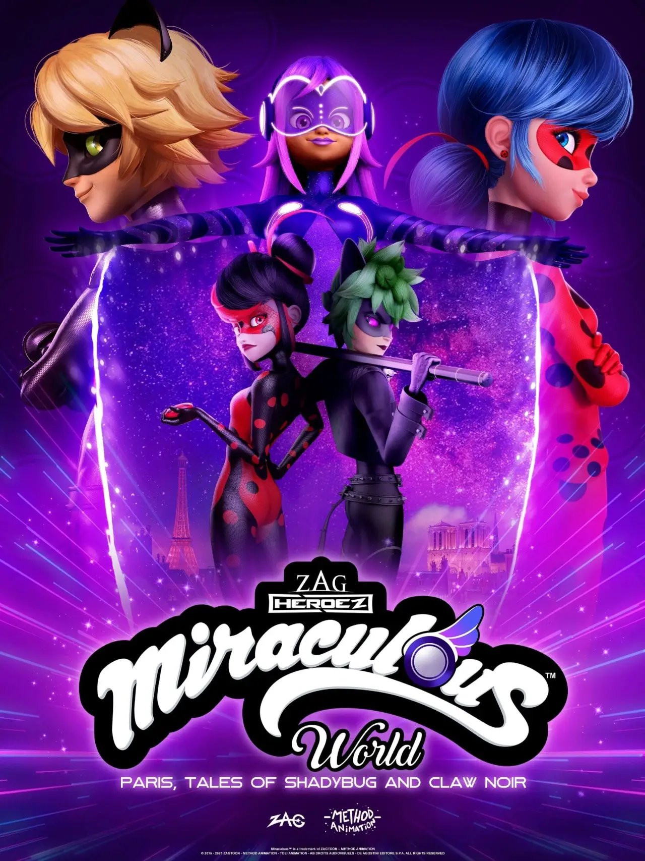 Plakat filmowy "Świat Miraculum: Demonka i Czarci Kot w Paryżu"