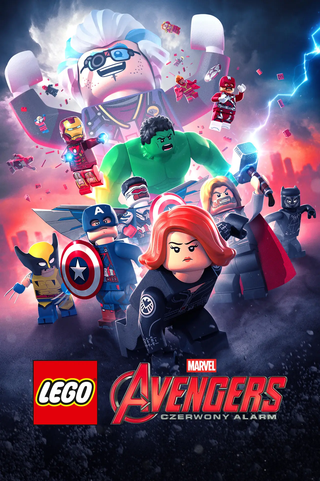 Plakat filmowy "LEGO Marvel Avengers: Czerwony alarm"