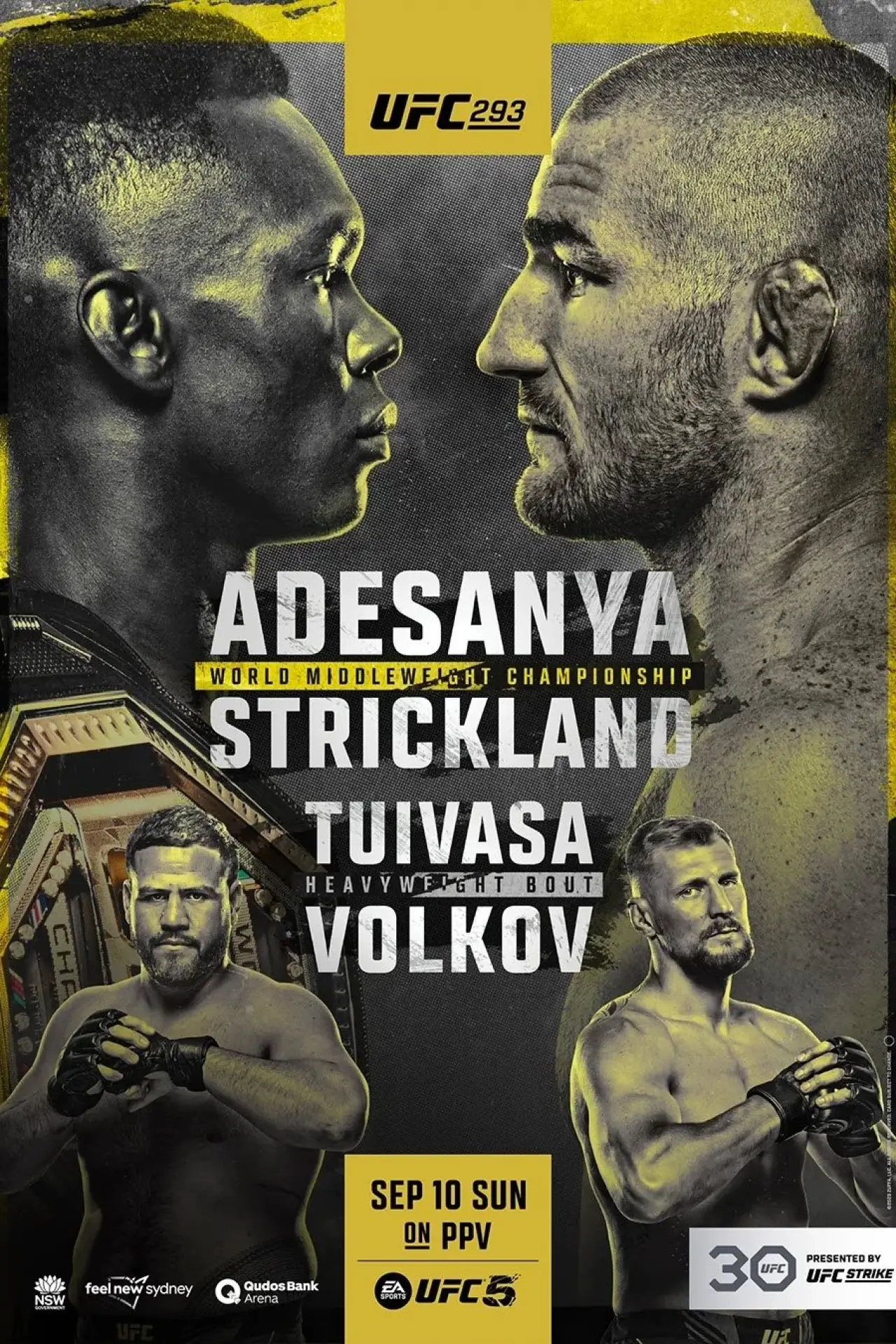 Plakat filmowy "UFC 293: Adesanya vs. Strickland"