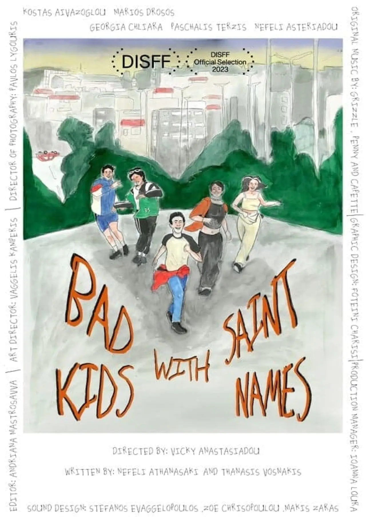 Plakat filmowy "Κακά Παιδιά με Ονόματα Αγίων"