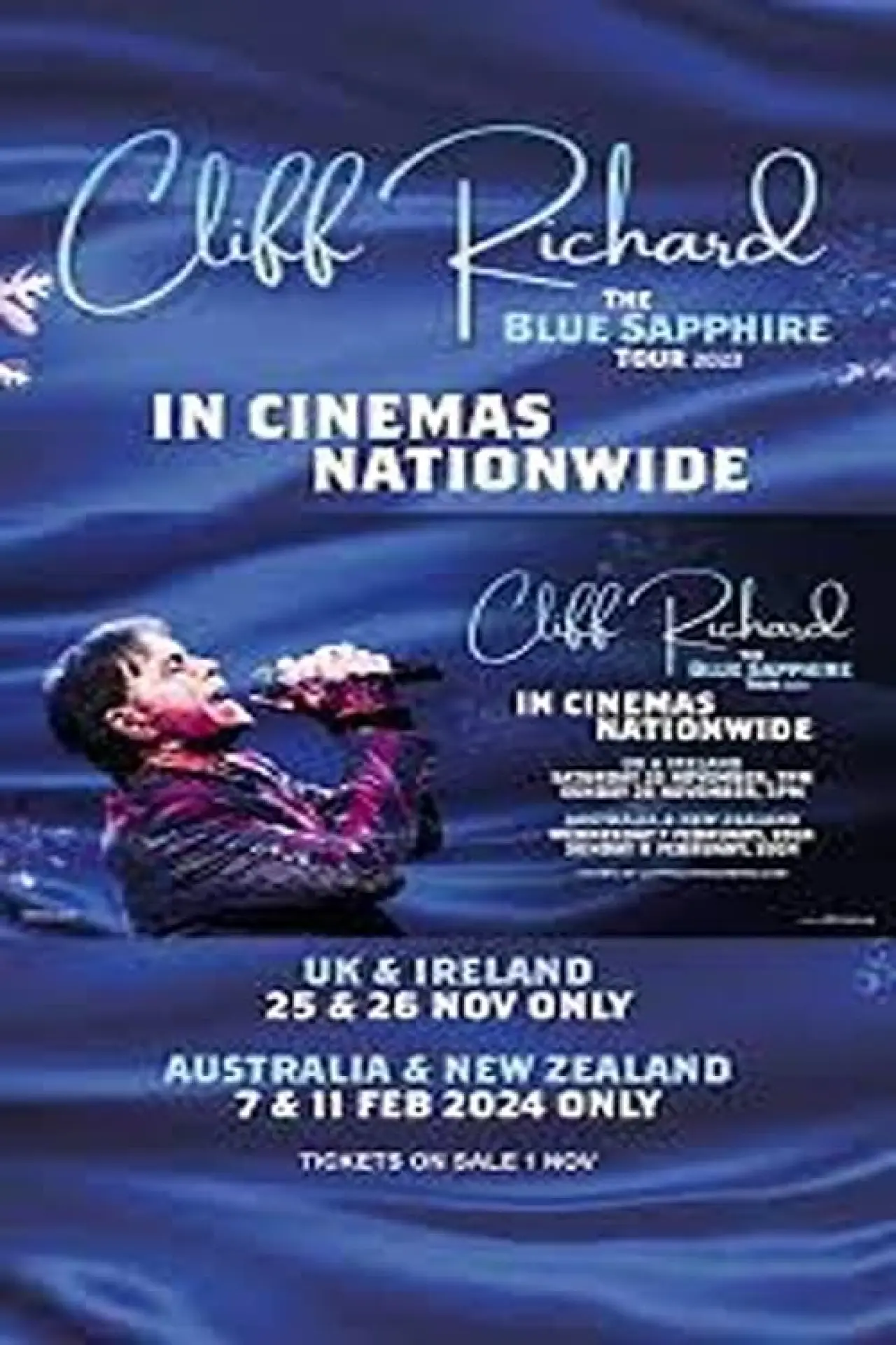 Plakat filmowy "Cliff Richard: The Blue Sapphire Tour 2023"