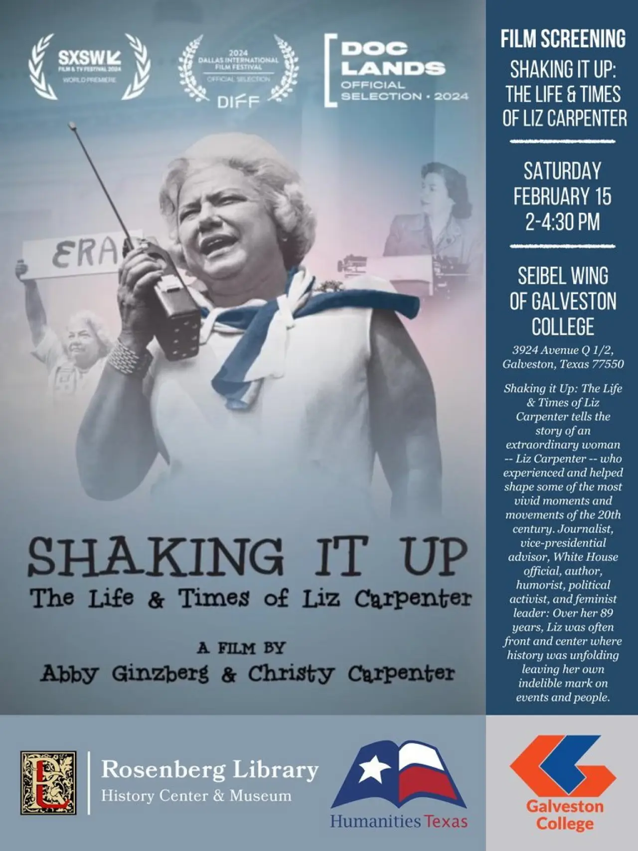 Plakat filmowy "Shaking It Up: The Life and Times of Liz Carpenter"