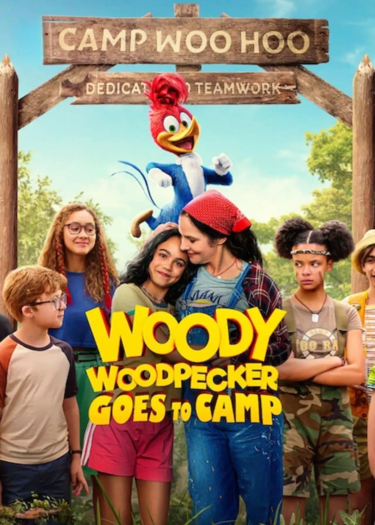 Plakat filmowy "Dzięciołek Woody jedzie na obóz"