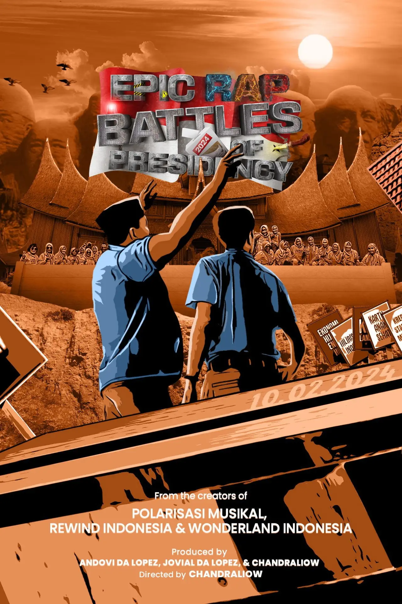 Plakat filmowy "Anies VS Prabowo VS Ganjar - Epic Rap Battles of Presidency 2024"