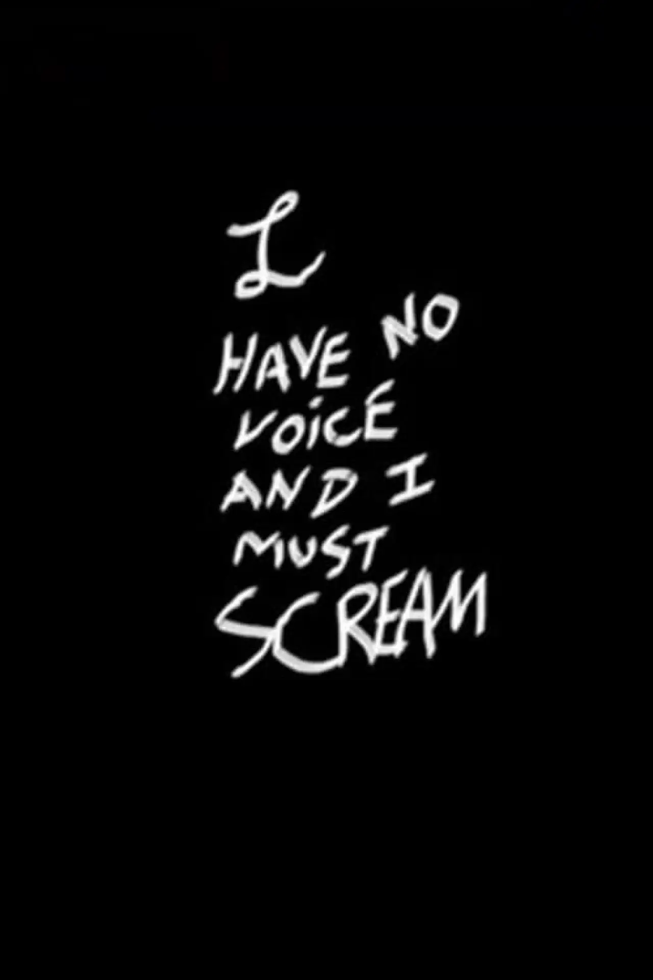 Plakat filmowy "Ihavenovoiceandimustscream"