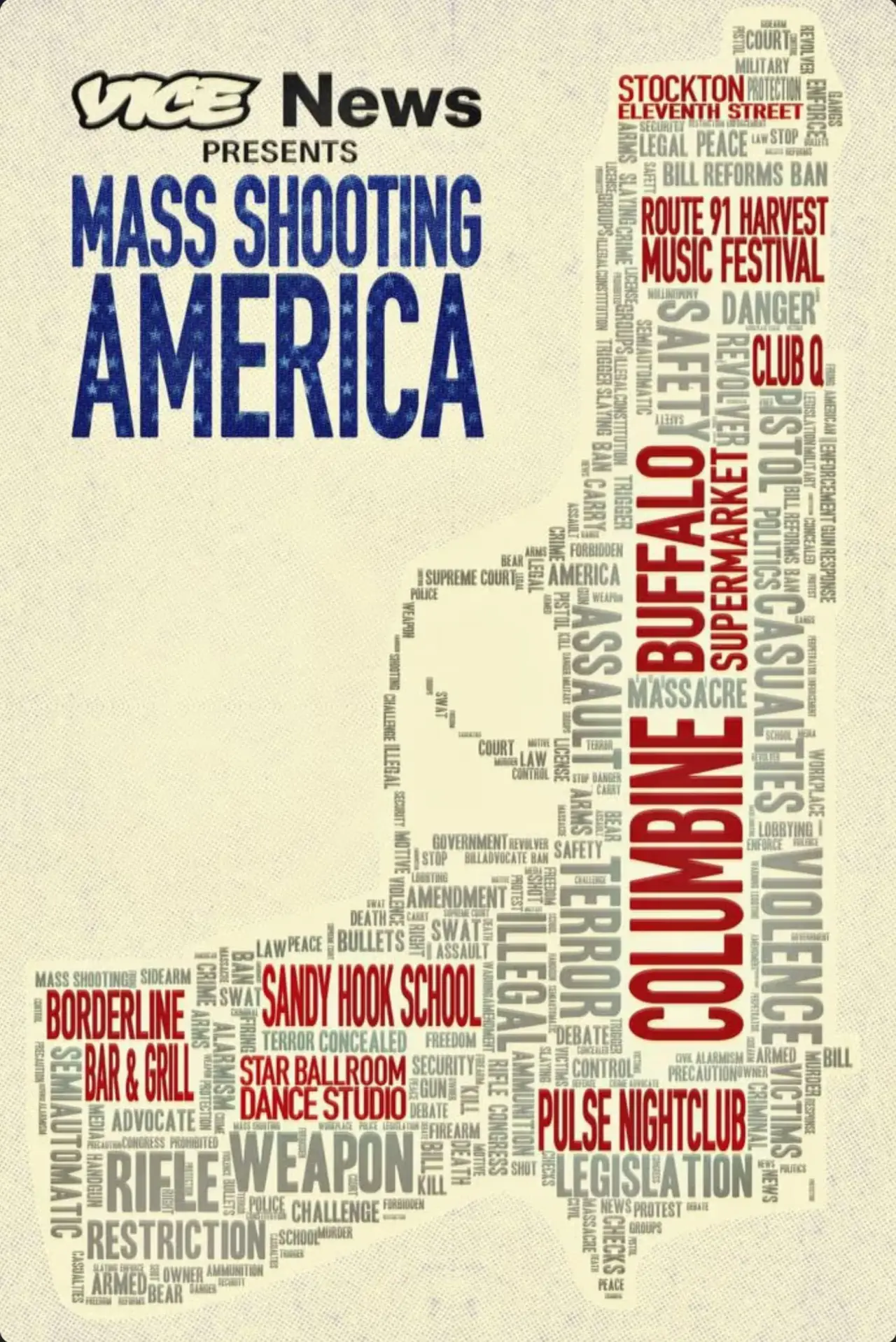 Plakat filmowy "Vice News Presents: Mass Shooting America"