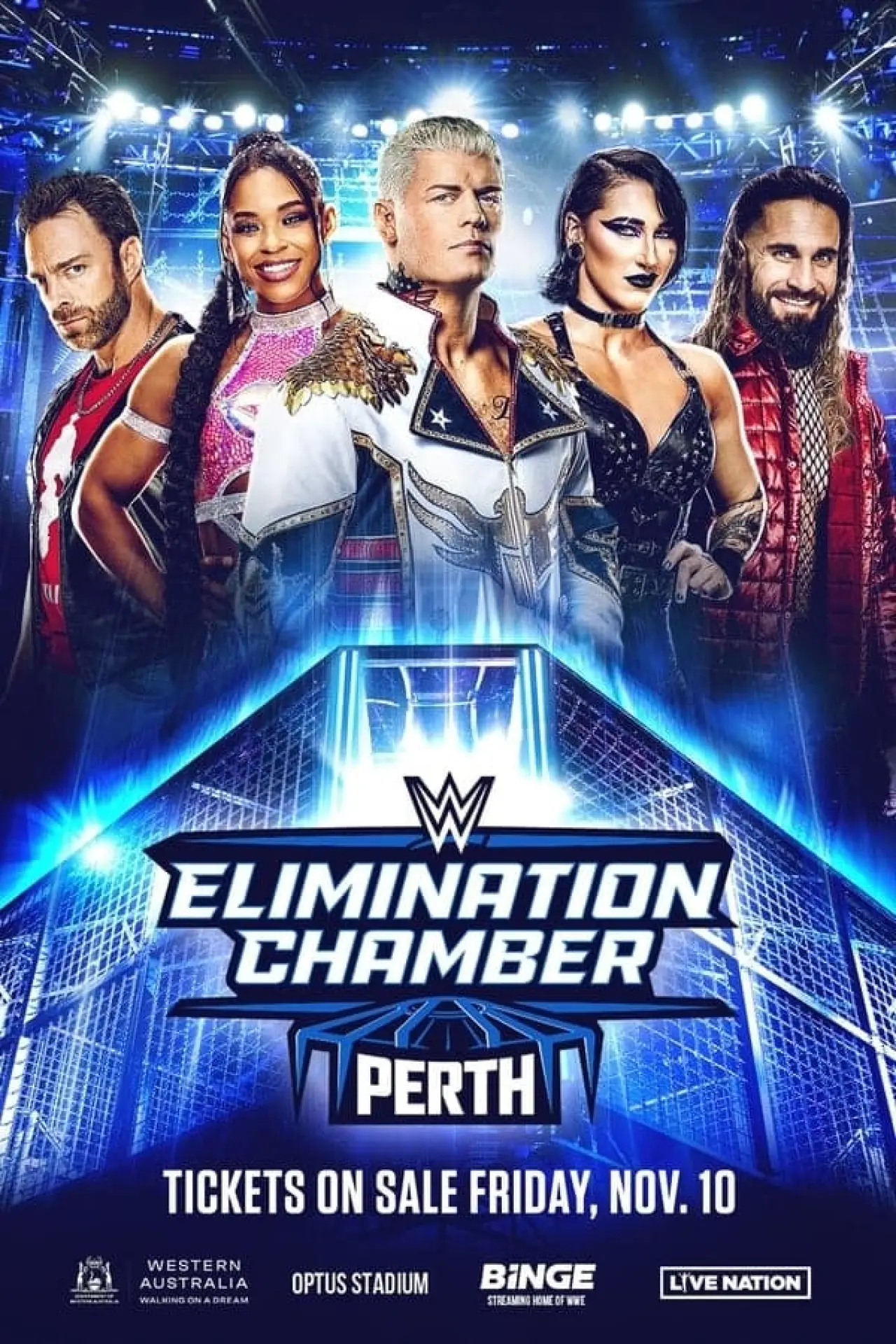 Plakat filmowy "WWE Elimination Chamber 2024: Perth - Kickoff"
