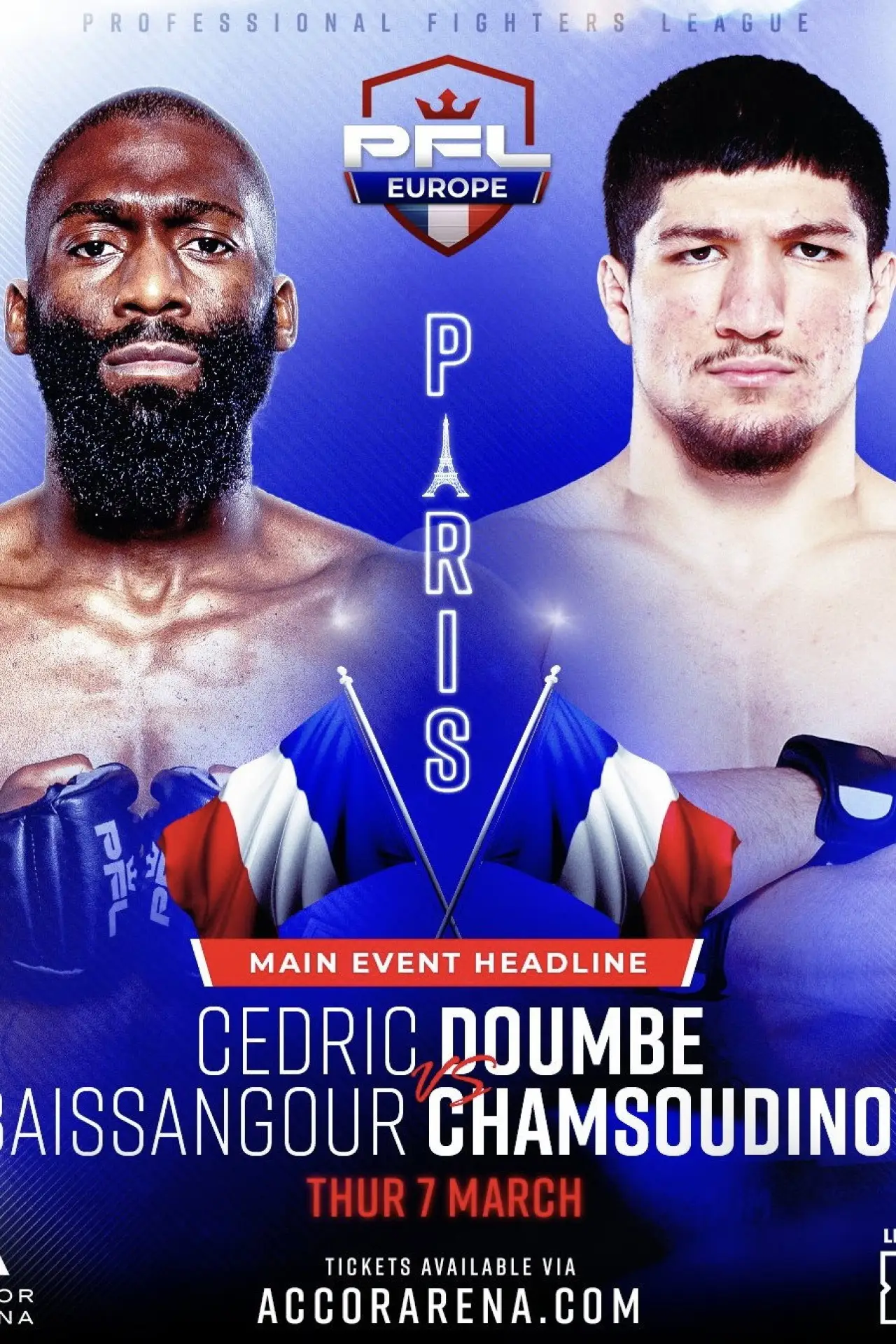 Plakat filmowy "PFL 2024 Europe #1: Regular Season - Doumbé vs. Chamsoudinov"