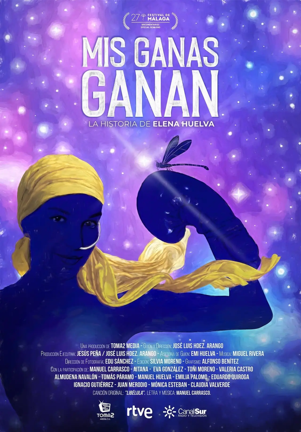 Plakat filmowy "Mis ganas ganan, la historia de Elena Huelva"
