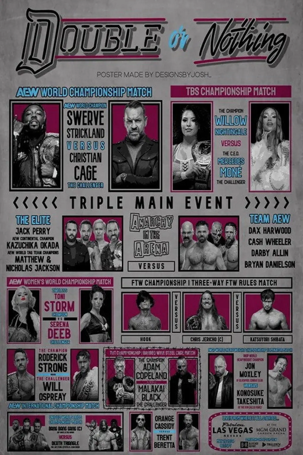 Plakat filmowy "AEW Double or Nothing 2024"