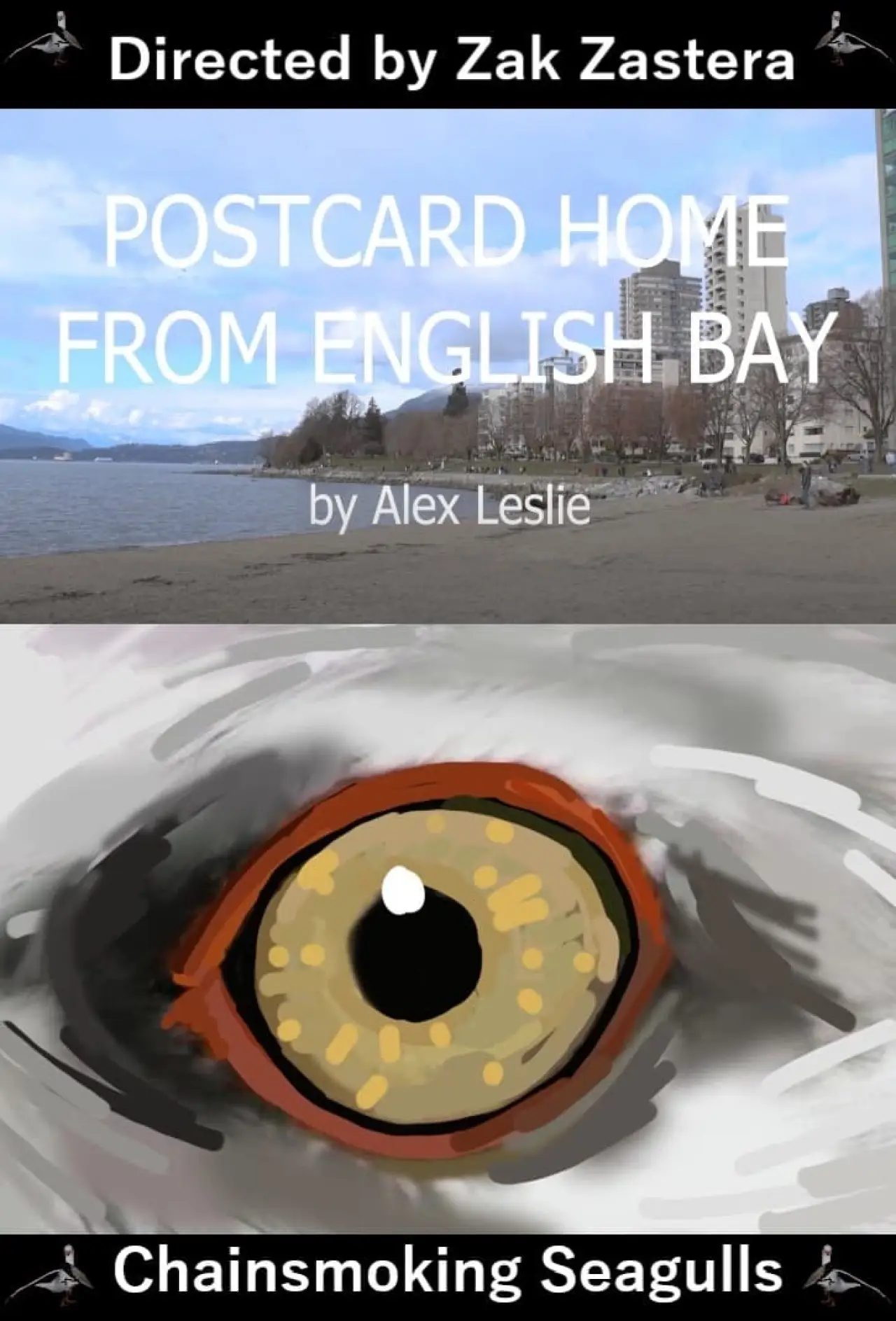Plakat filmowy "Postcard home from English Bay - Chainsmoking Seagulls"