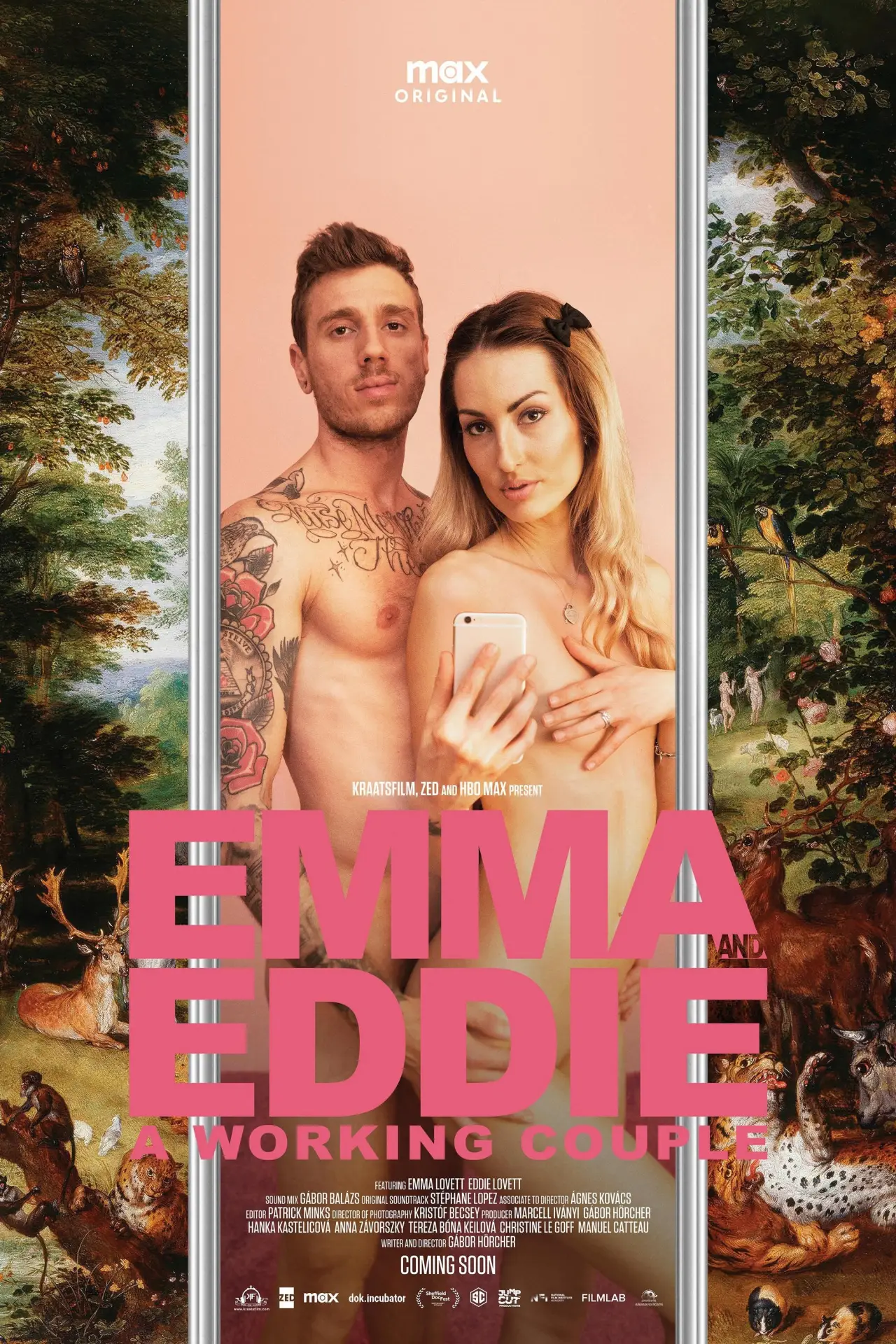 Plakat filmowy "Emma i Eddie: Para przed kamerą"