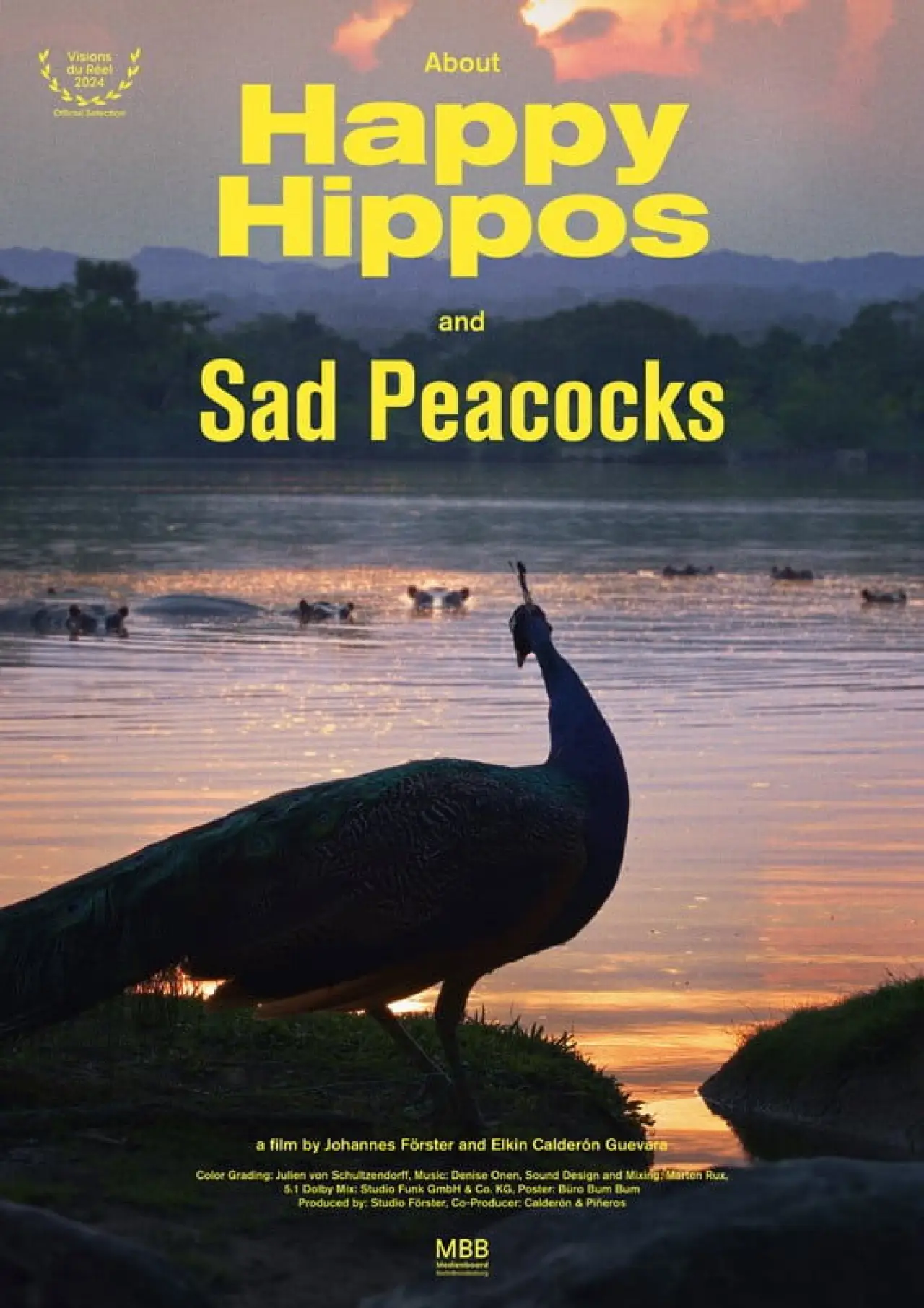 Plakat filmowy "About Happy Hippos and Sad Peacocks"