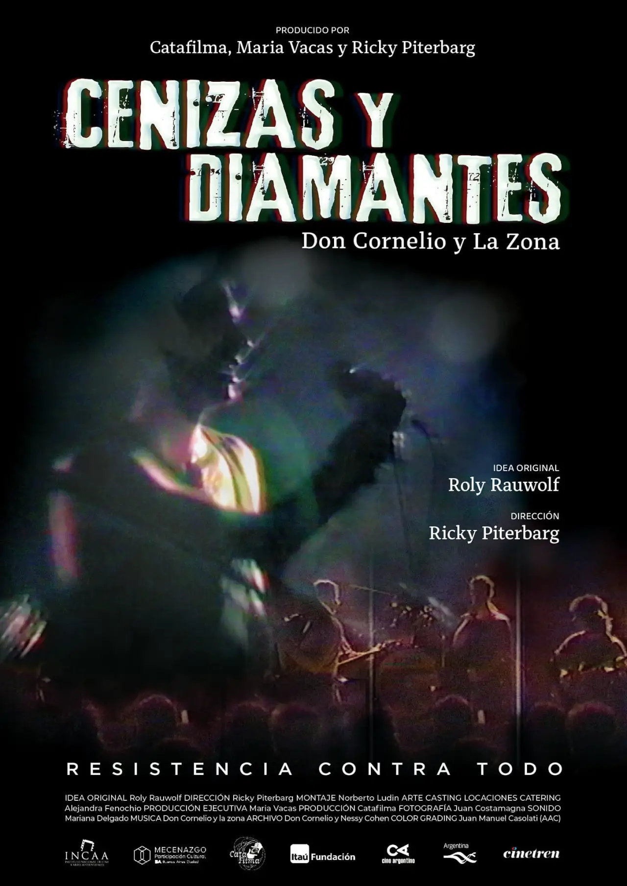 Plakat filmowy "Cenizas y diamantes, la película de Don Cornelio y La Zona"