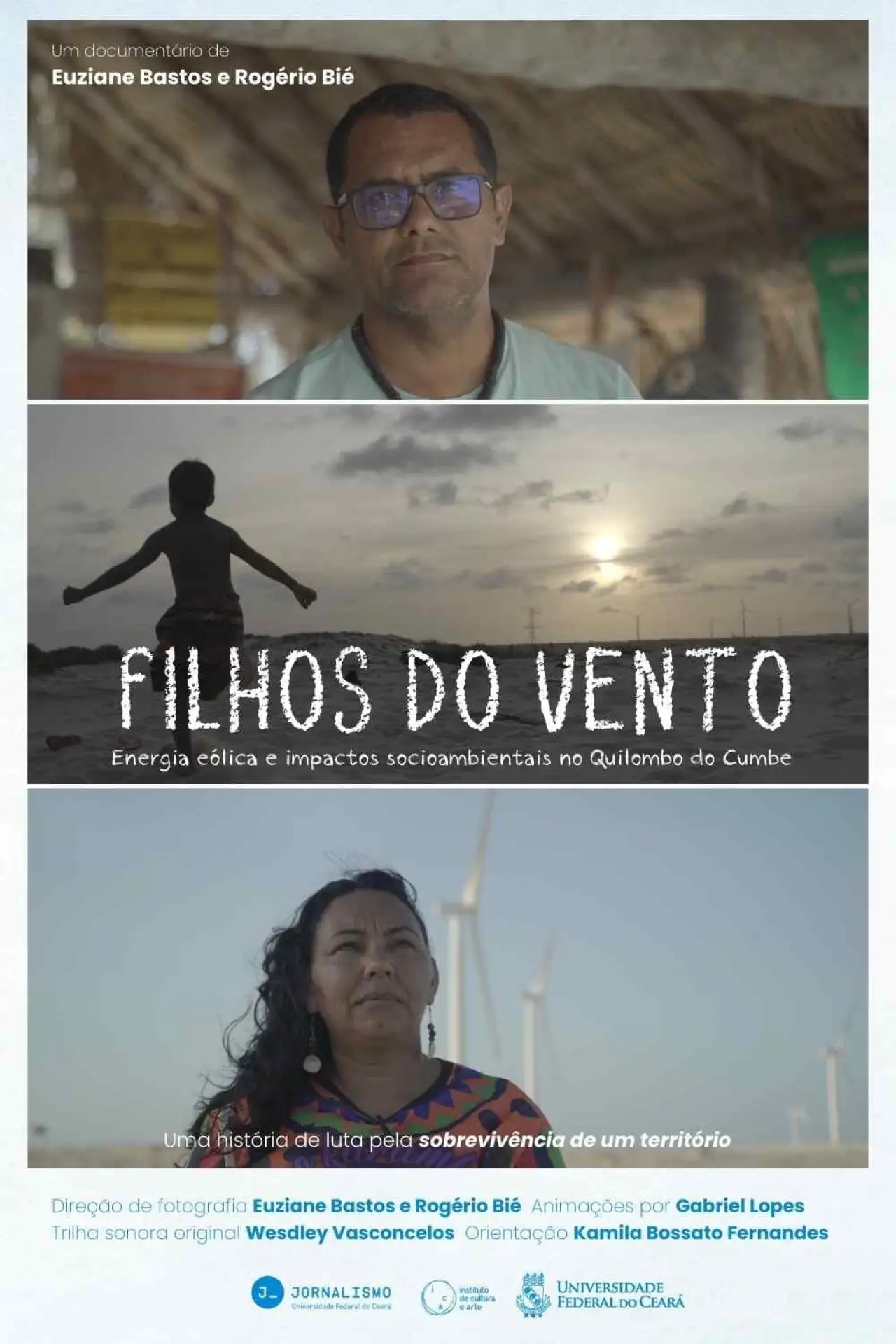Plakat filmowy "Filhos do Vento: Energia Eólica e Impactos Socioambientais no Quilombo do Cumbe"