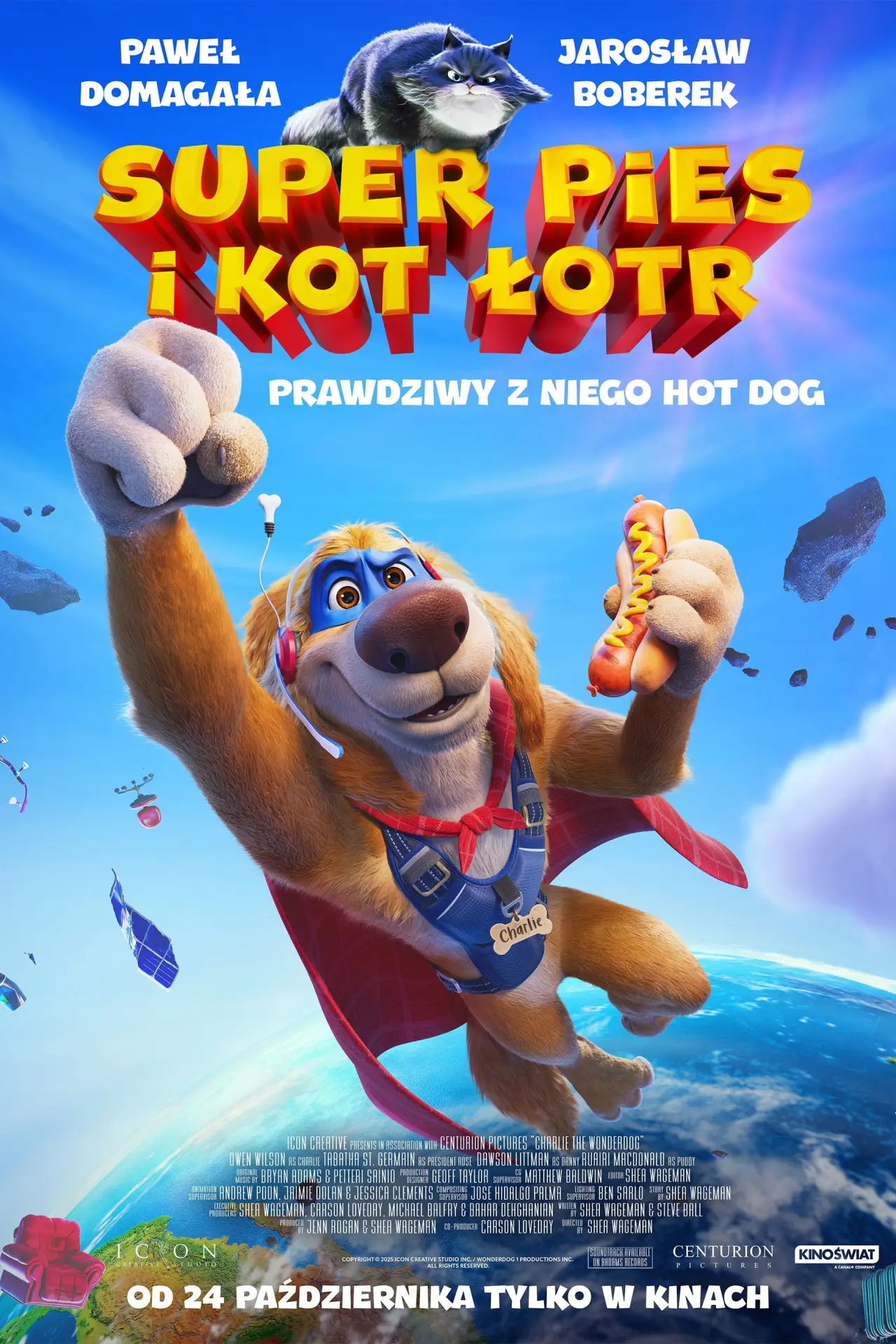 Plakat filmowy "Super pies i kot łotr"