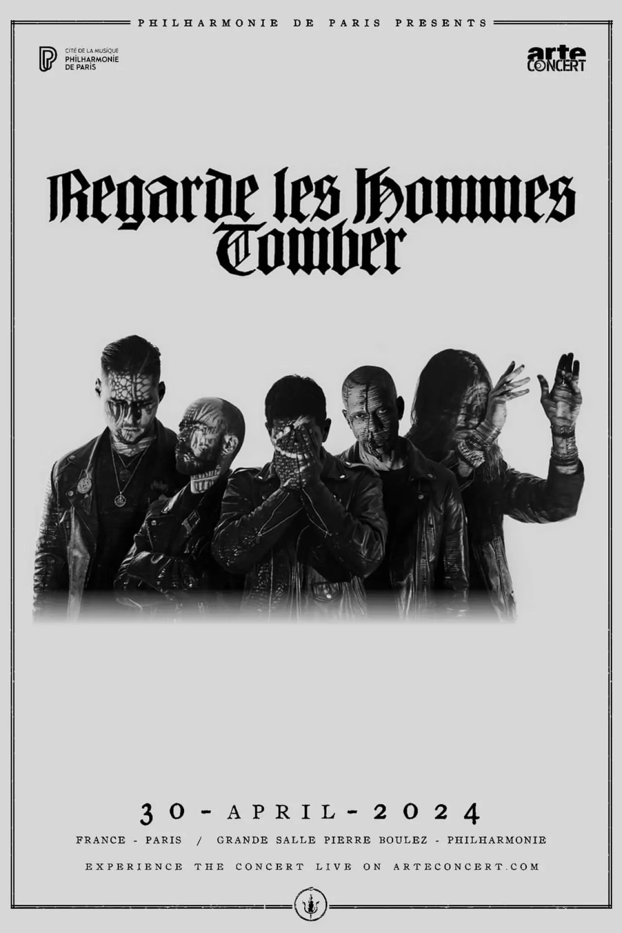 Plakat filmowy "Regarde les hommes tomber - Philharmonie de Paris"