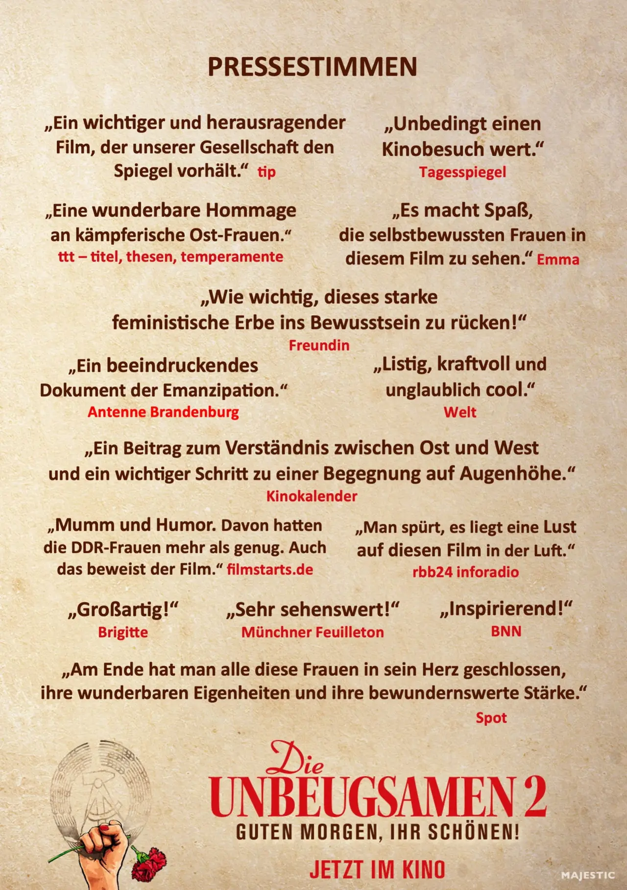 Plakat filmowy "Die Unbeugsamen 2 - Guten Morgen, ihr Schönen!"