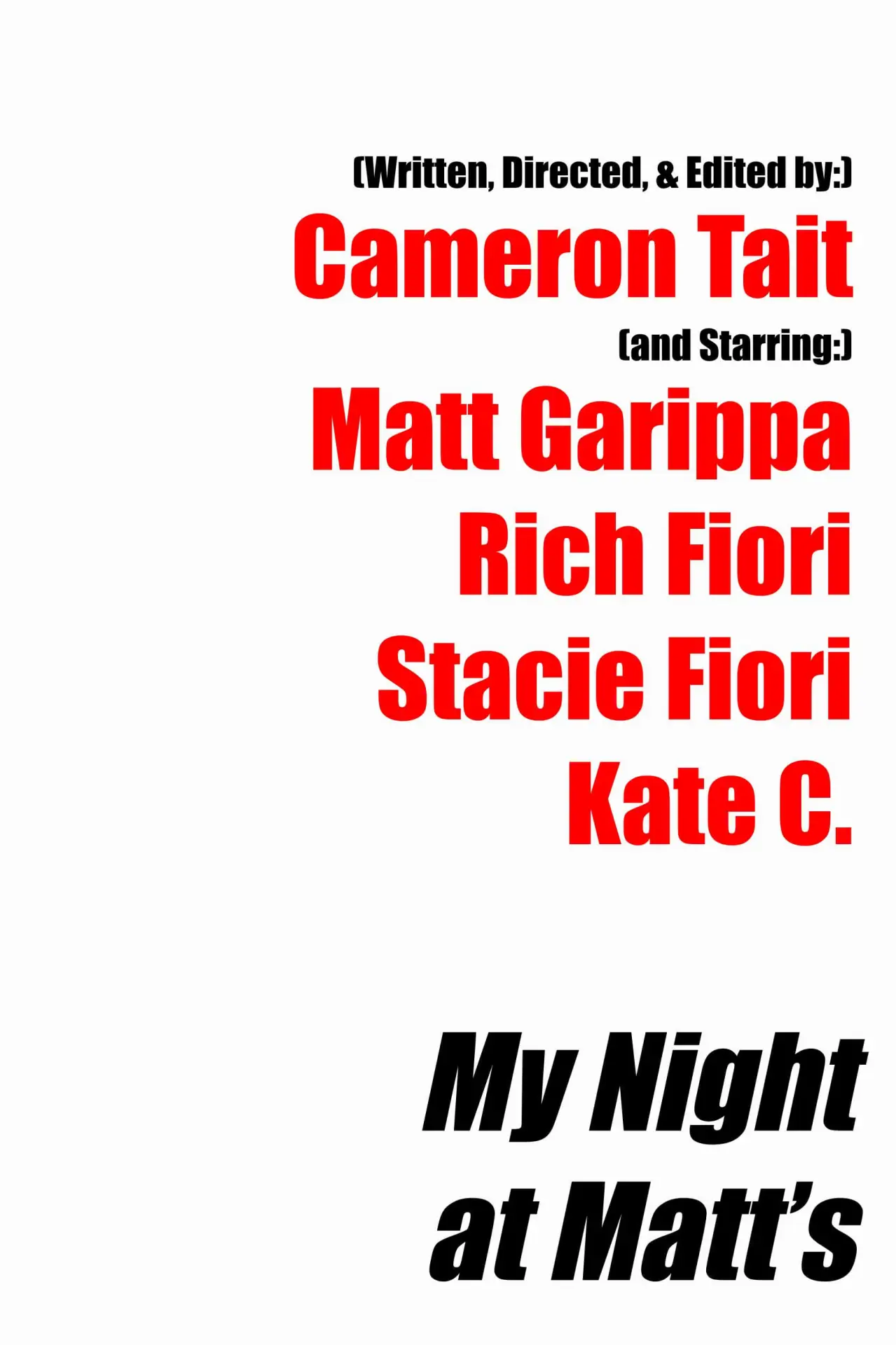 Plakat filmowy "My Night at Matt