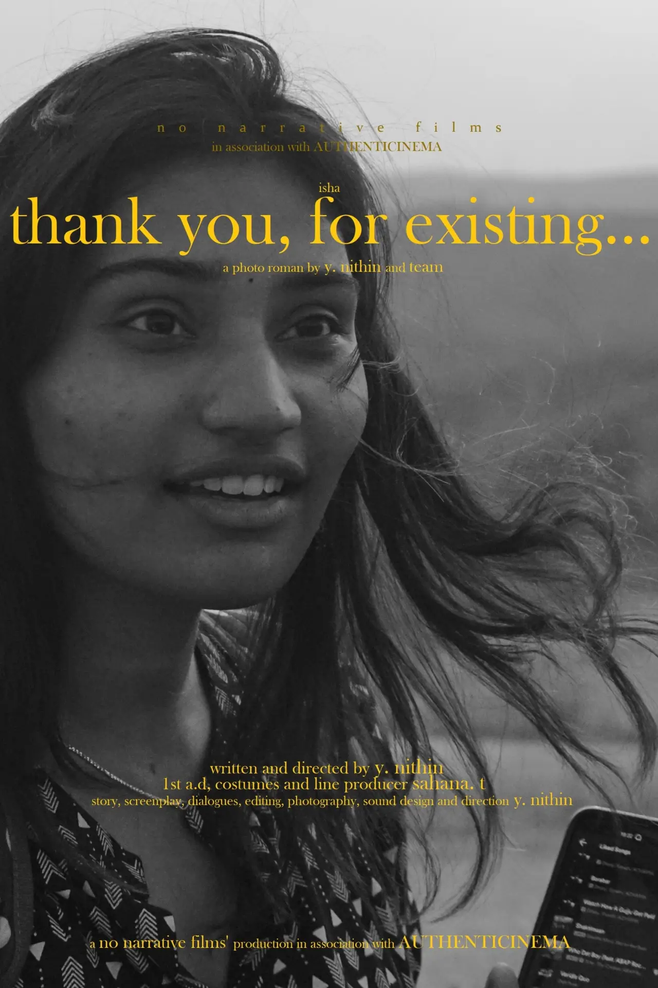 Plakat filmowy "thank you, for existing..."