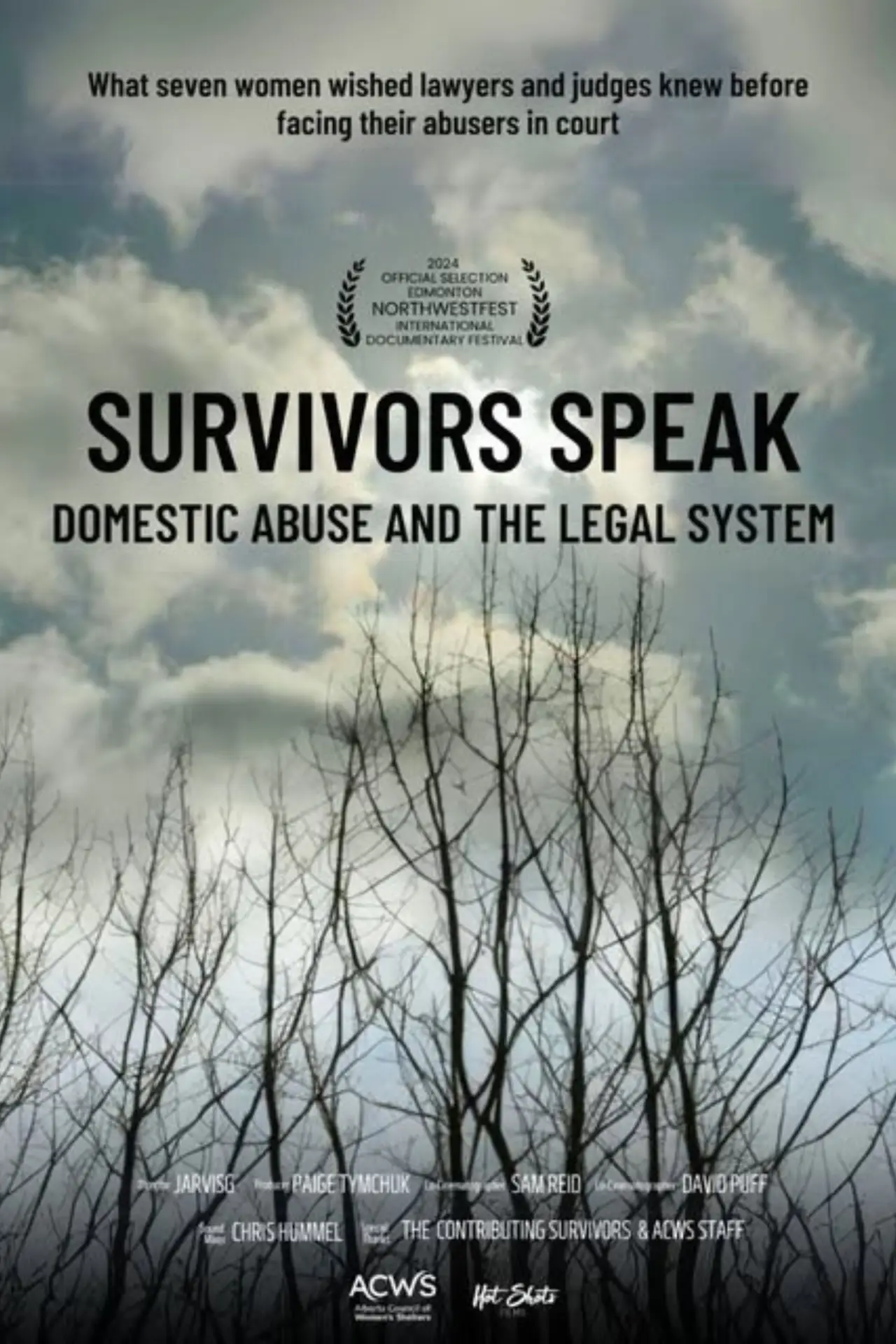 Plakat filmowy "Survivors Speak: Domestic Abuse & the Legal System"