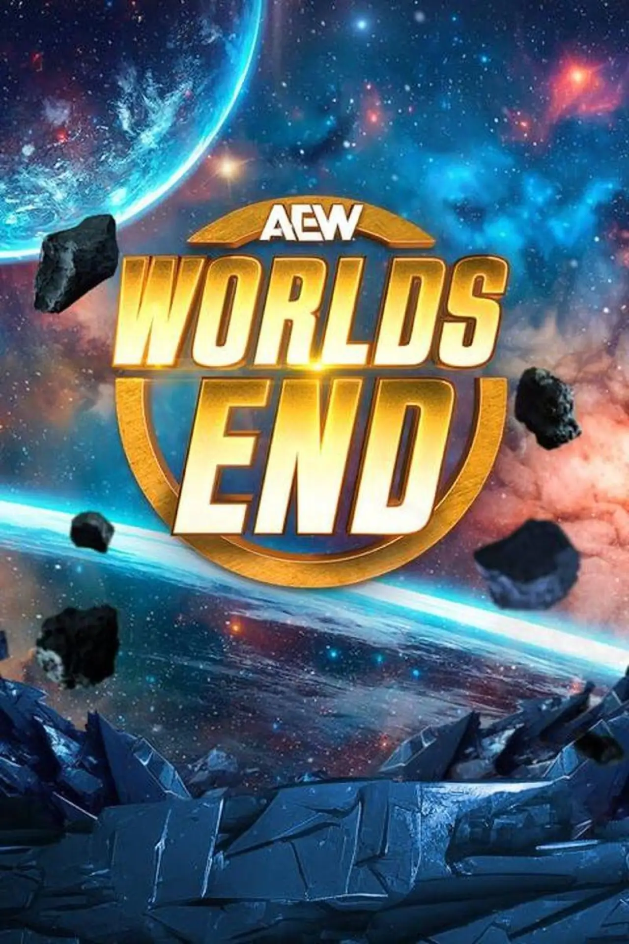 Plakat filmowy "AEW Worlds End 2024"