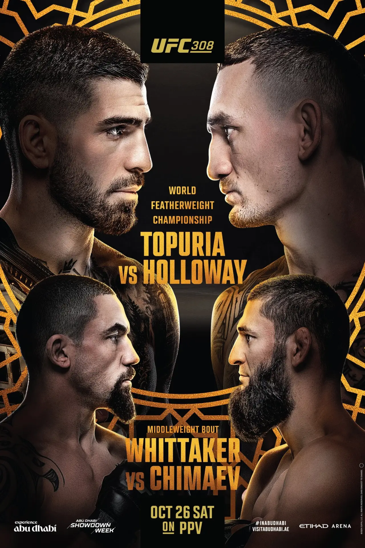Plakat filmowy "UFC 308: Topuria vs. Holloway"