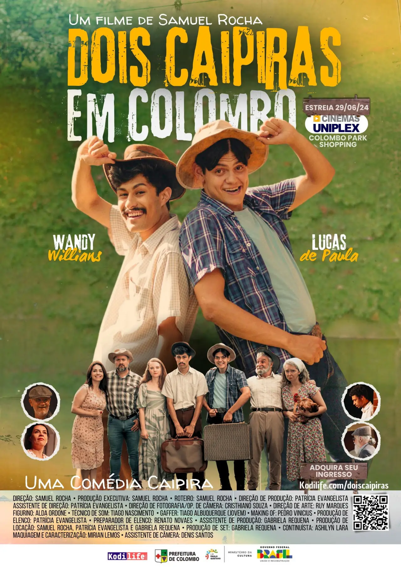 Plakat filmowy "Dois Caipiras em Colombo"