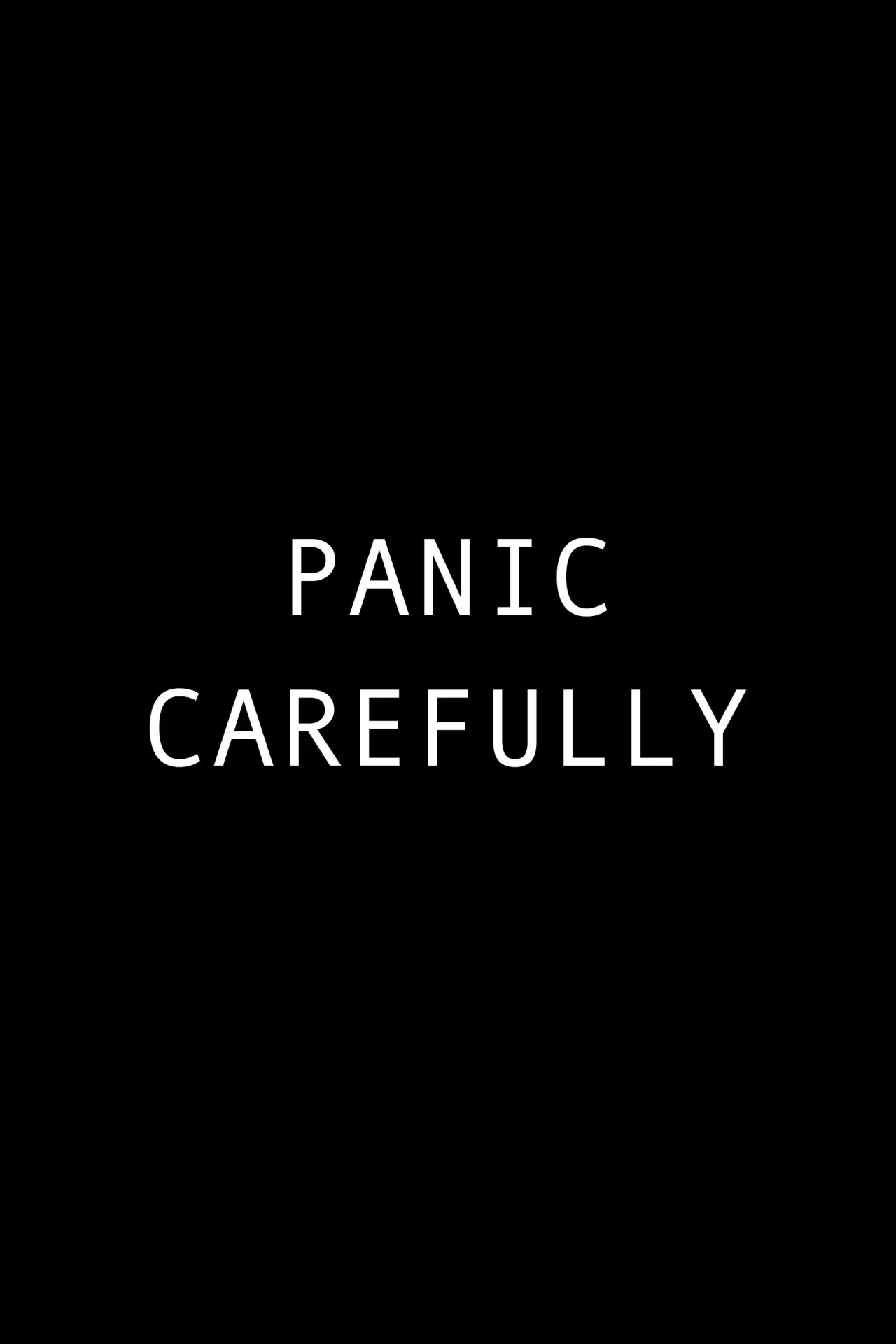 Plakat filmowy "Panic Carefully"