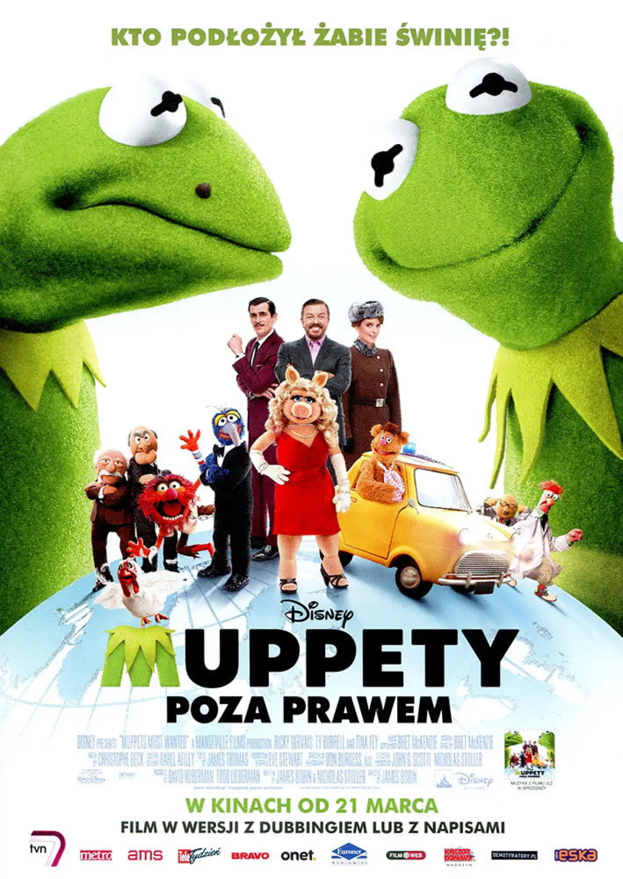 Plakat filmowy "Muppety: Poza prawem"